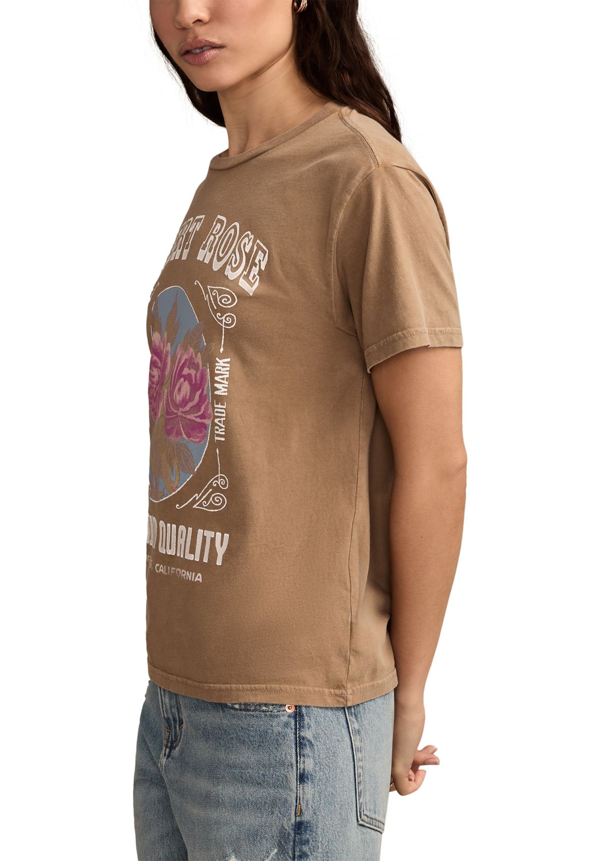Womens Desert Rose Graphic Boyfriend T-Shirt