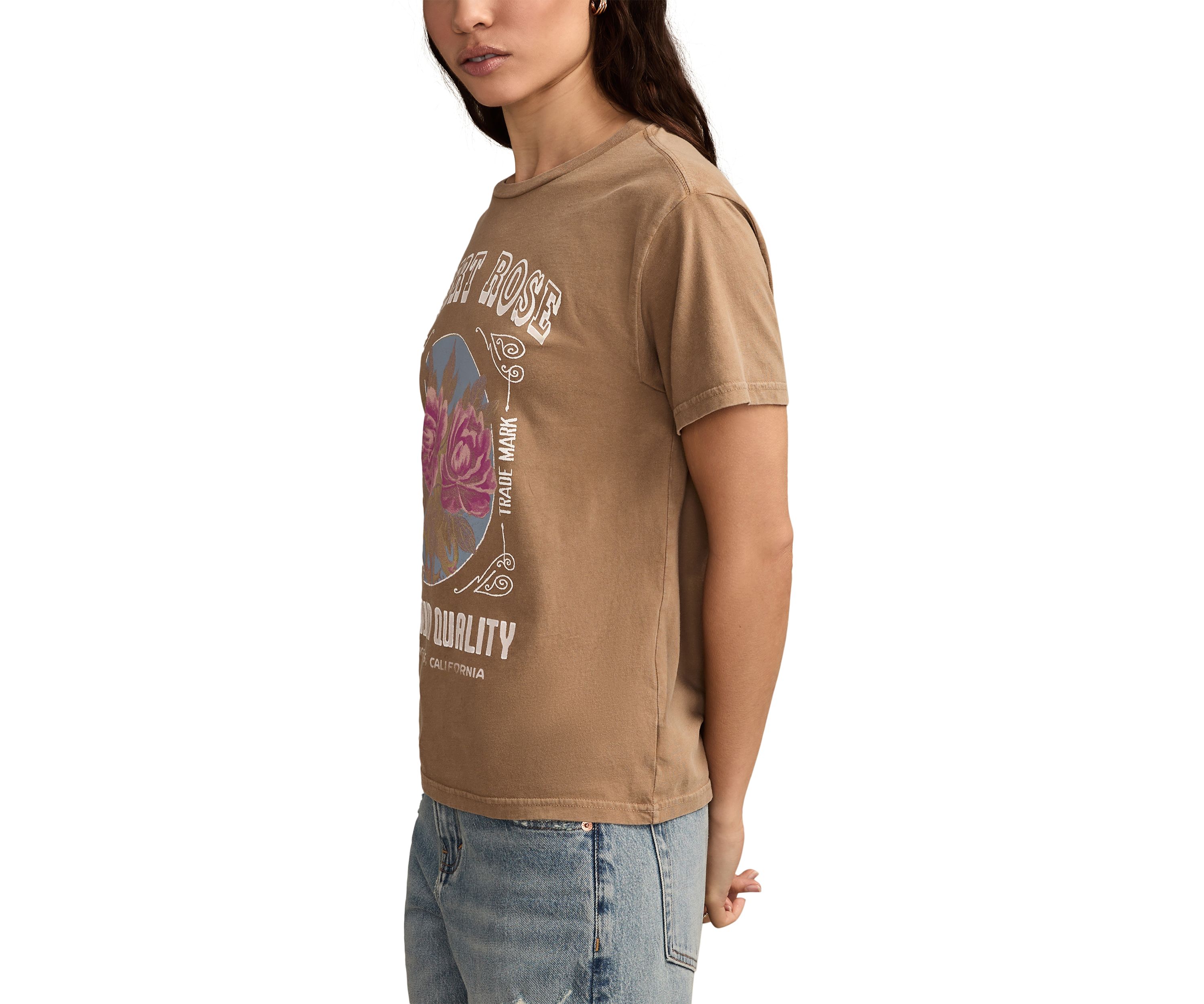 Womens Desert Rose Graphic Boyfriend T-Shirt