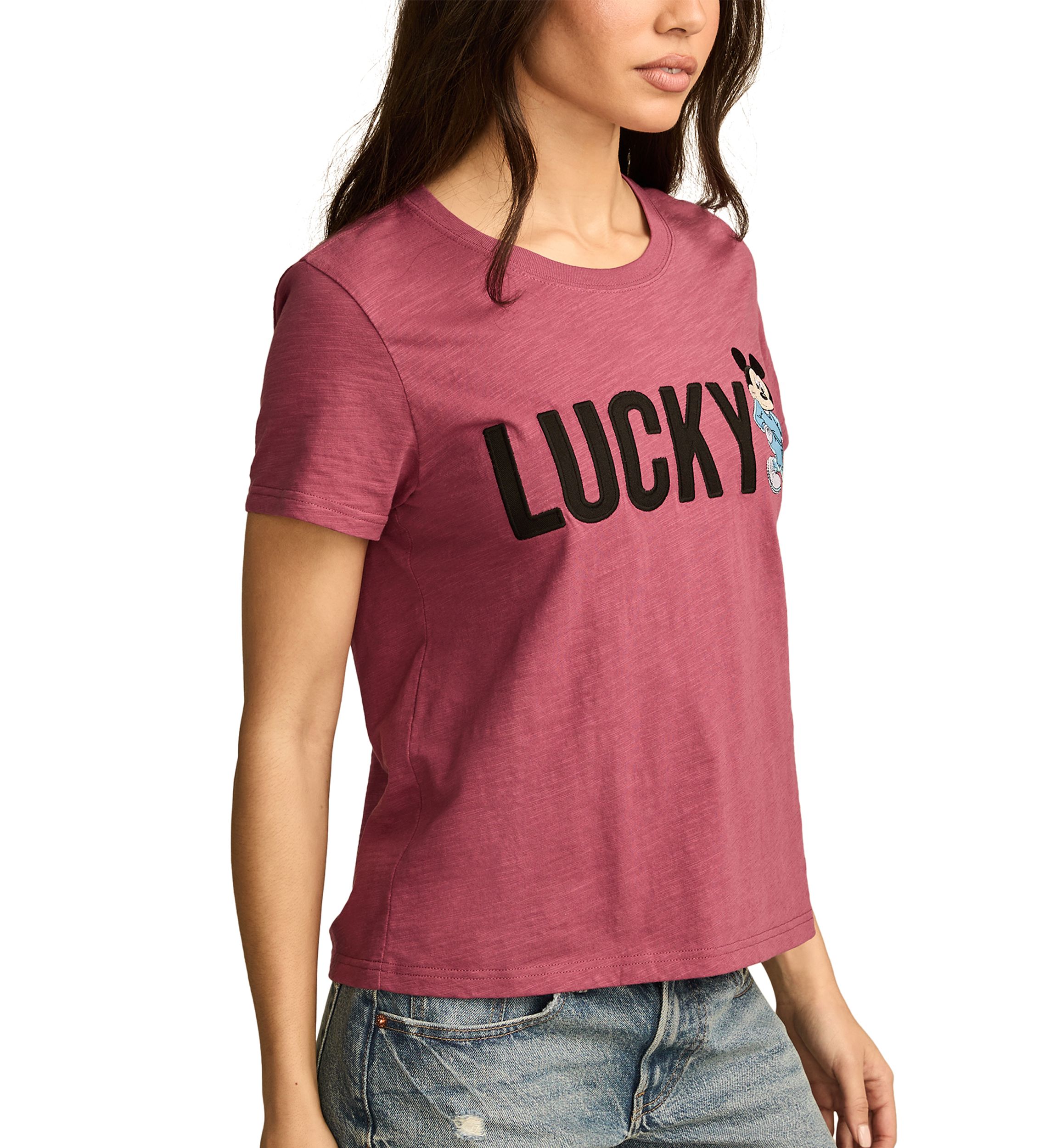 Womens Short Sleeve Mickey Logo Graphic T-Shirt 