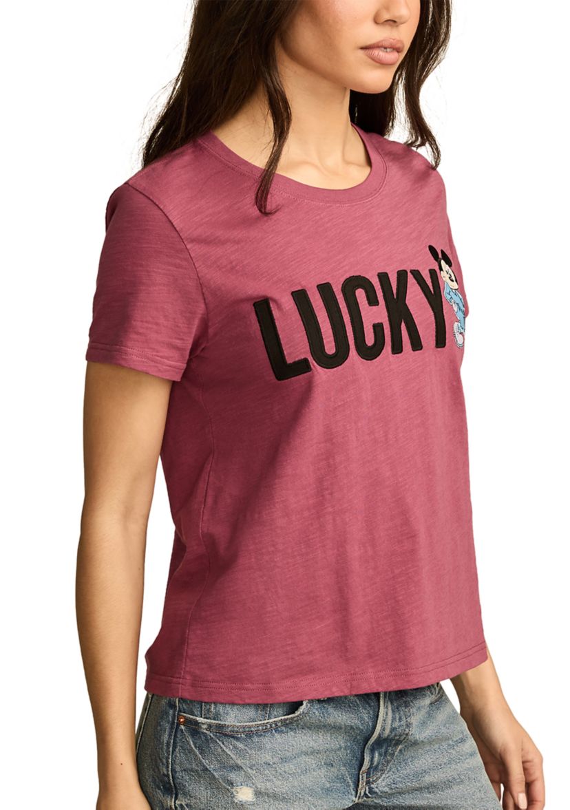 Womens Short Sleeve Mickey Logo Graphic T-Shirt 