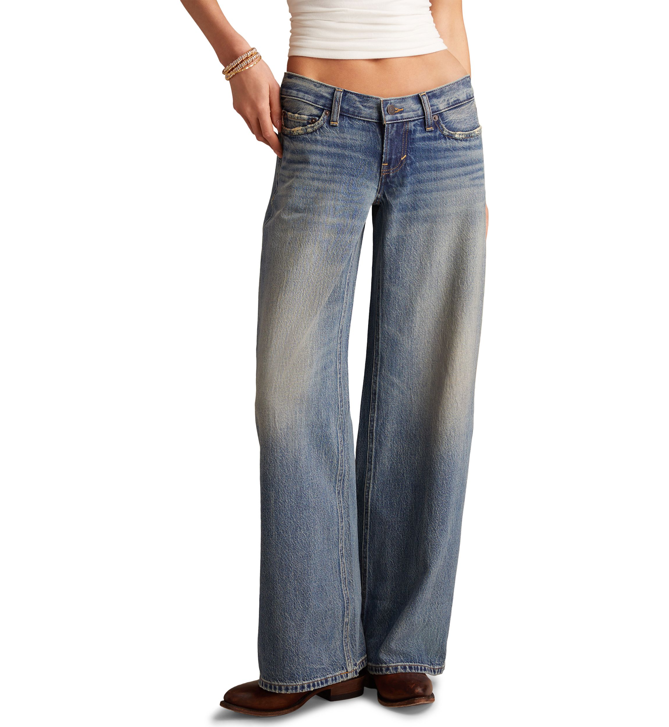 Womens Ultra Low Ultra Wide Get Low Jeans