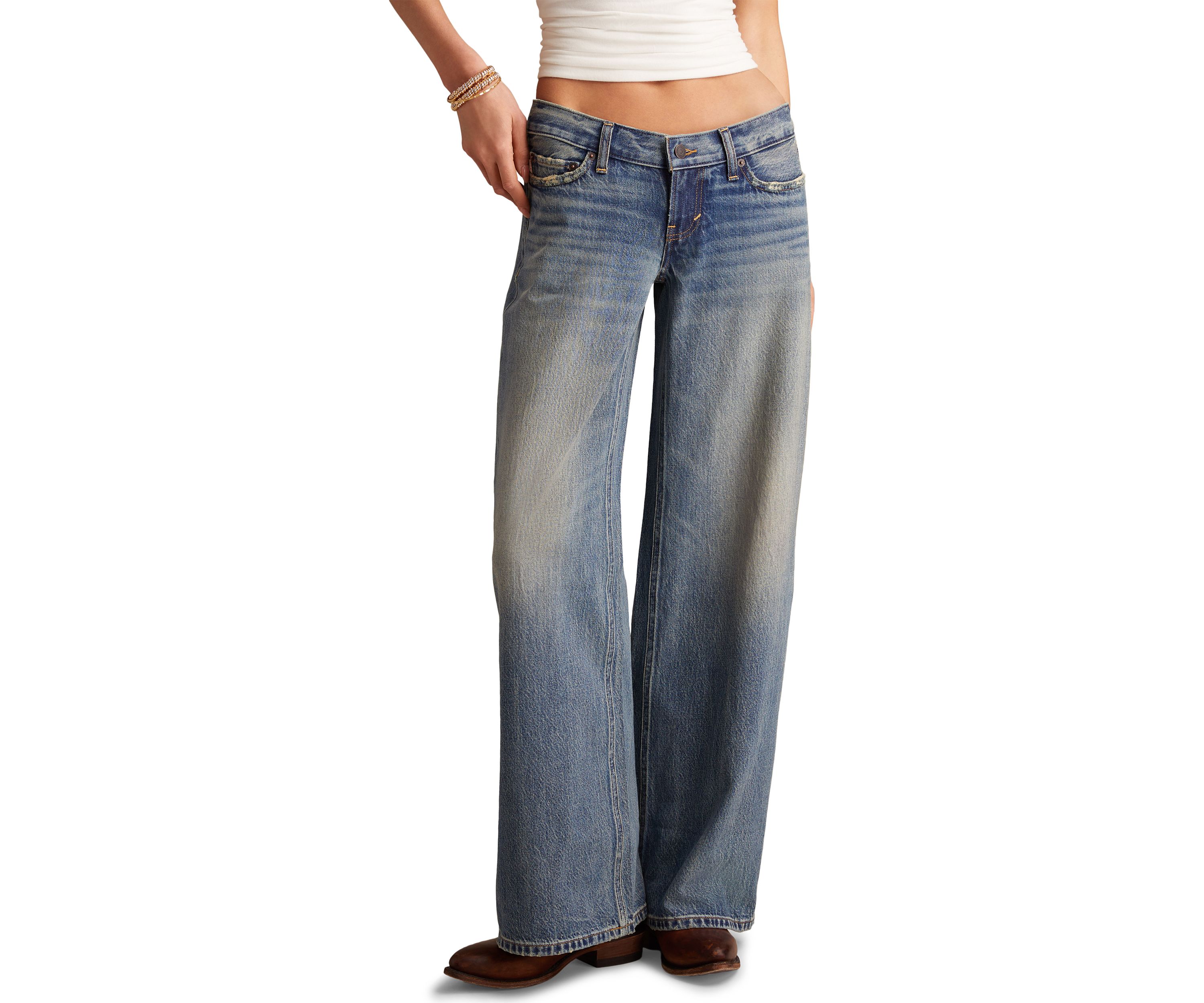 Womens Ultra Low Ultra Wide Get Low Jeans