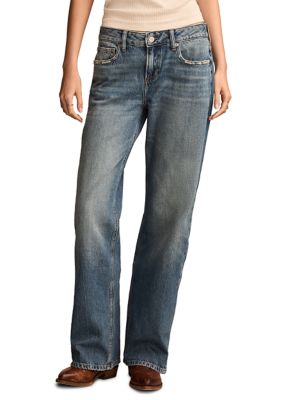 Lucky Brand Womens Wide Leg Baggy Denim Jeans