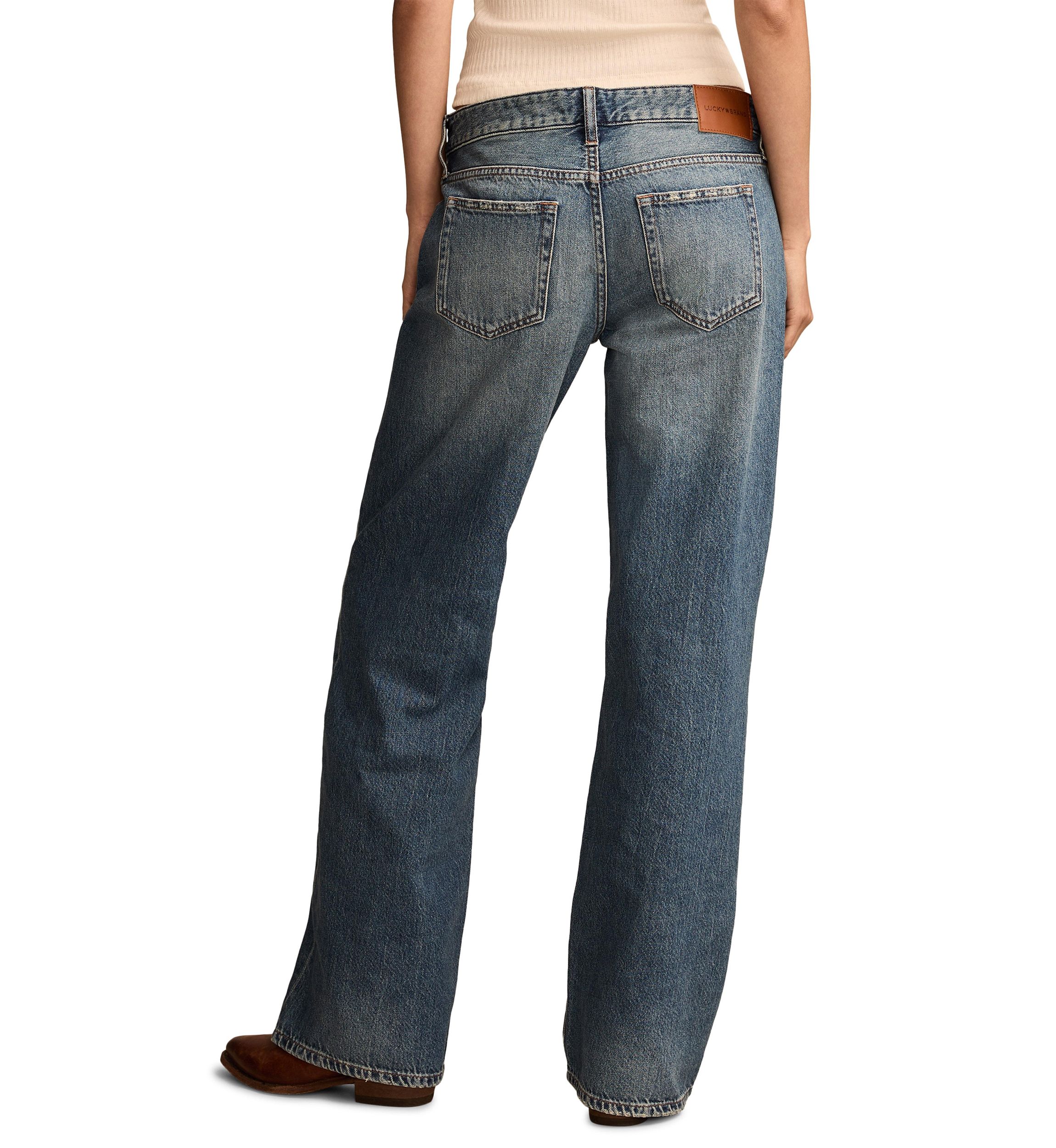 Womens Wide Leg Baggy Denim Jeans