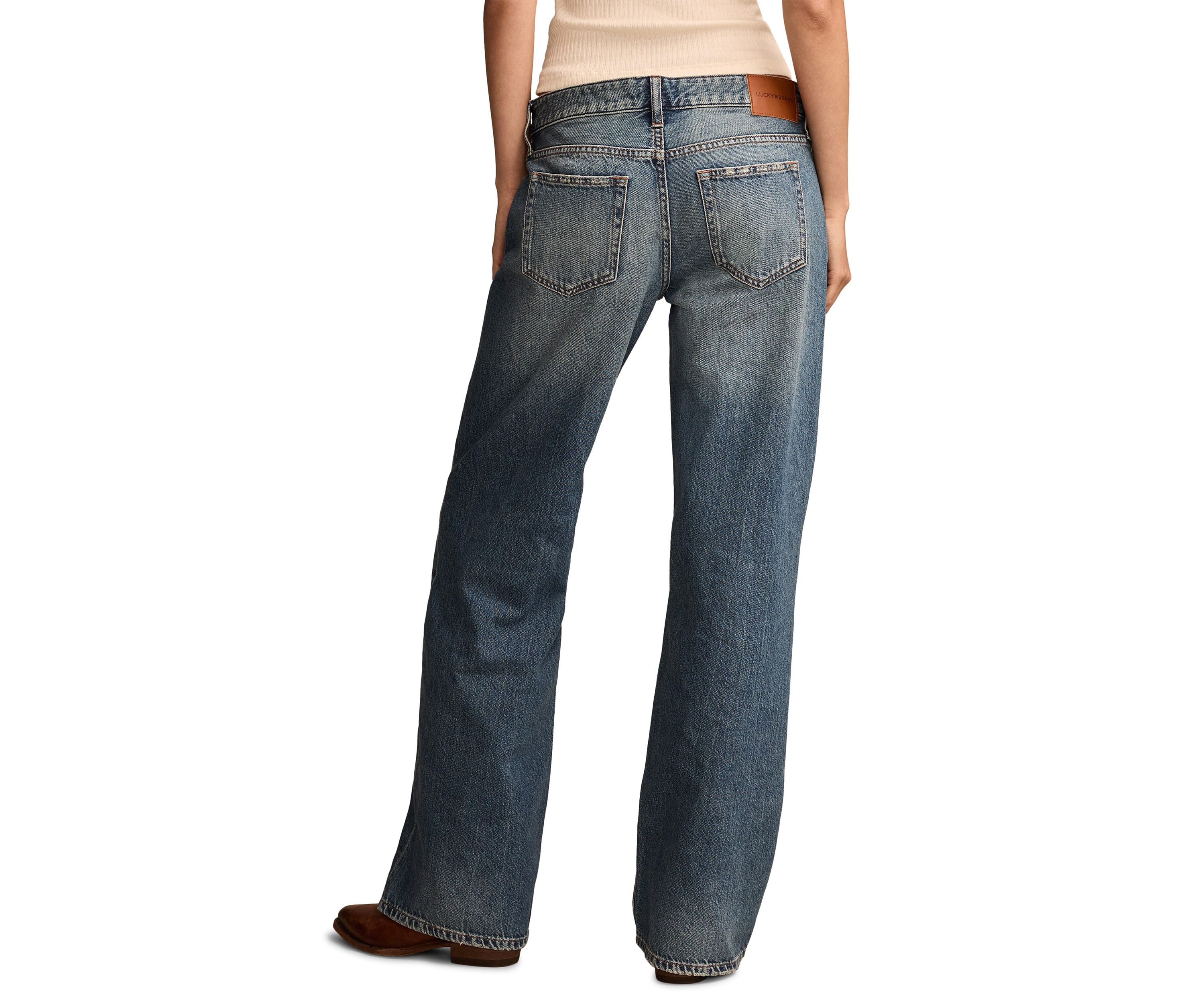 Womens Wide Leg Baggy Denim Jeans