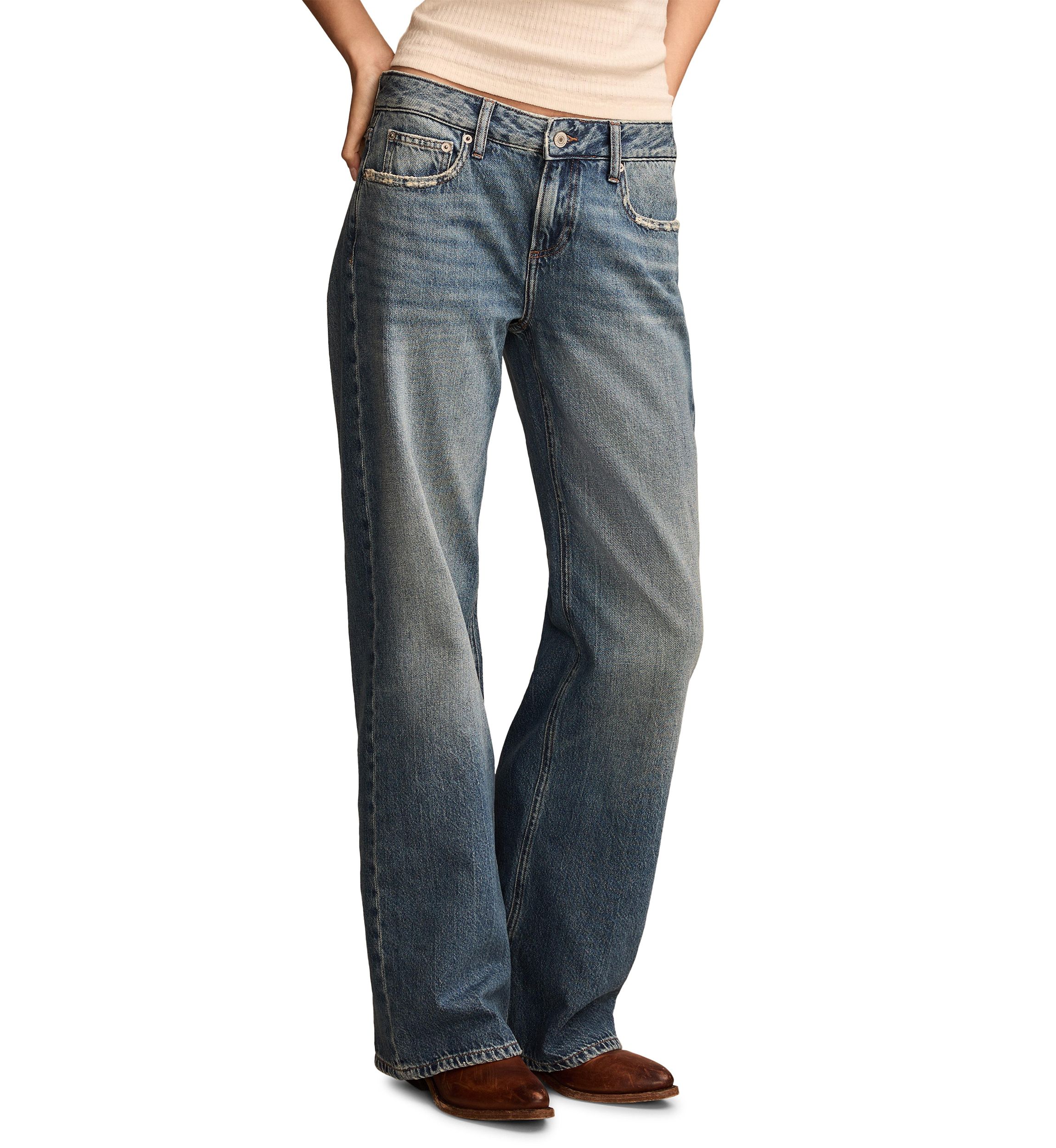 Womens Wide Leg Baggy Denim Jeans