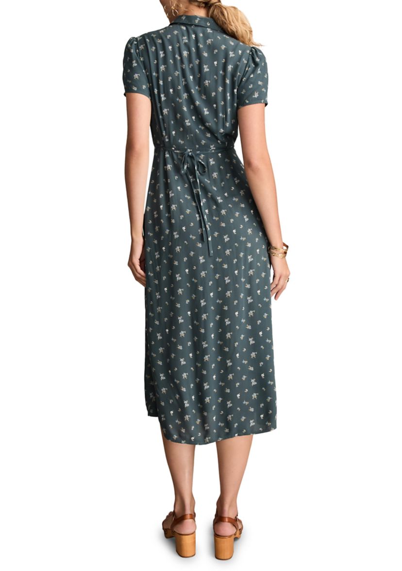 Womens Printed Button Front Dress