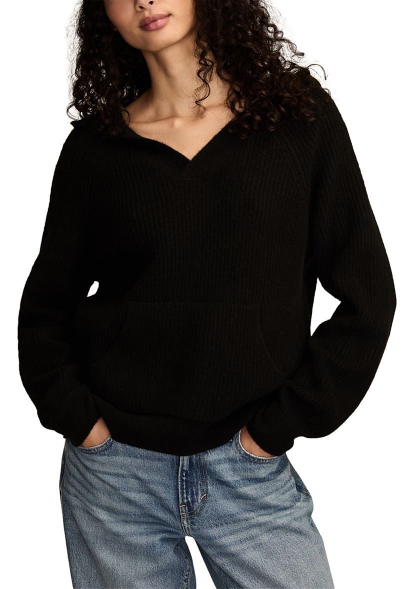 Womens Long Sleeve Waffle Hoodie Sweater