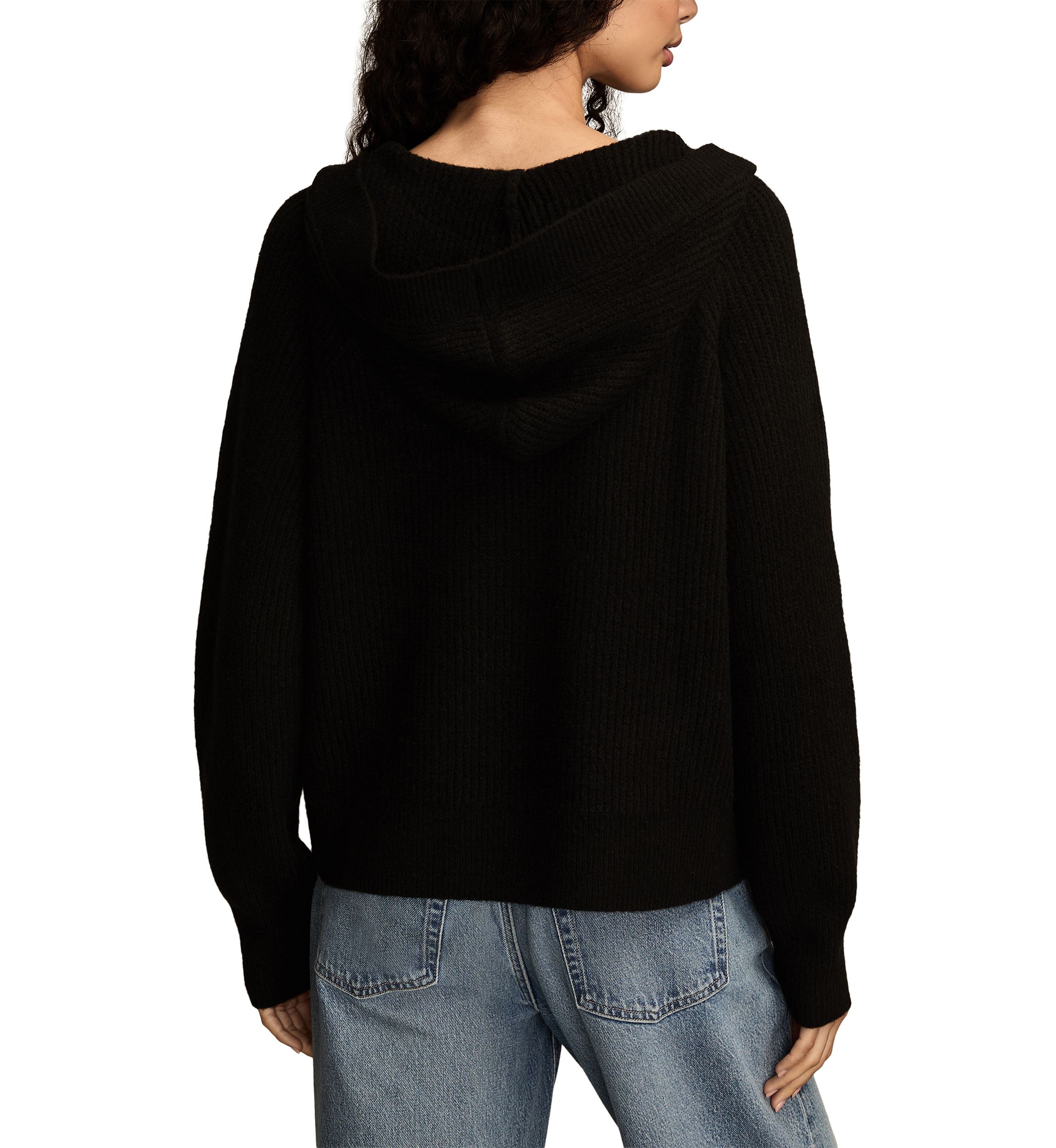 Womens Long Sleeve Waffle Hoodie Sweater