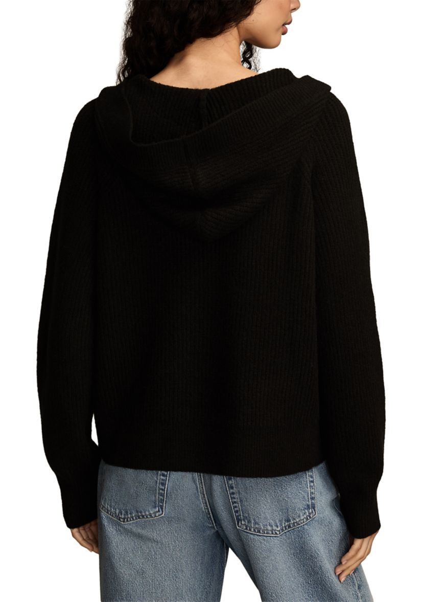 Womens Long Sleeve Waffle Hoodie Sweater