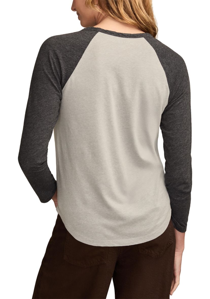 Womens 3/4 Raglan Sleeve Graphic Baseball T-Shirt