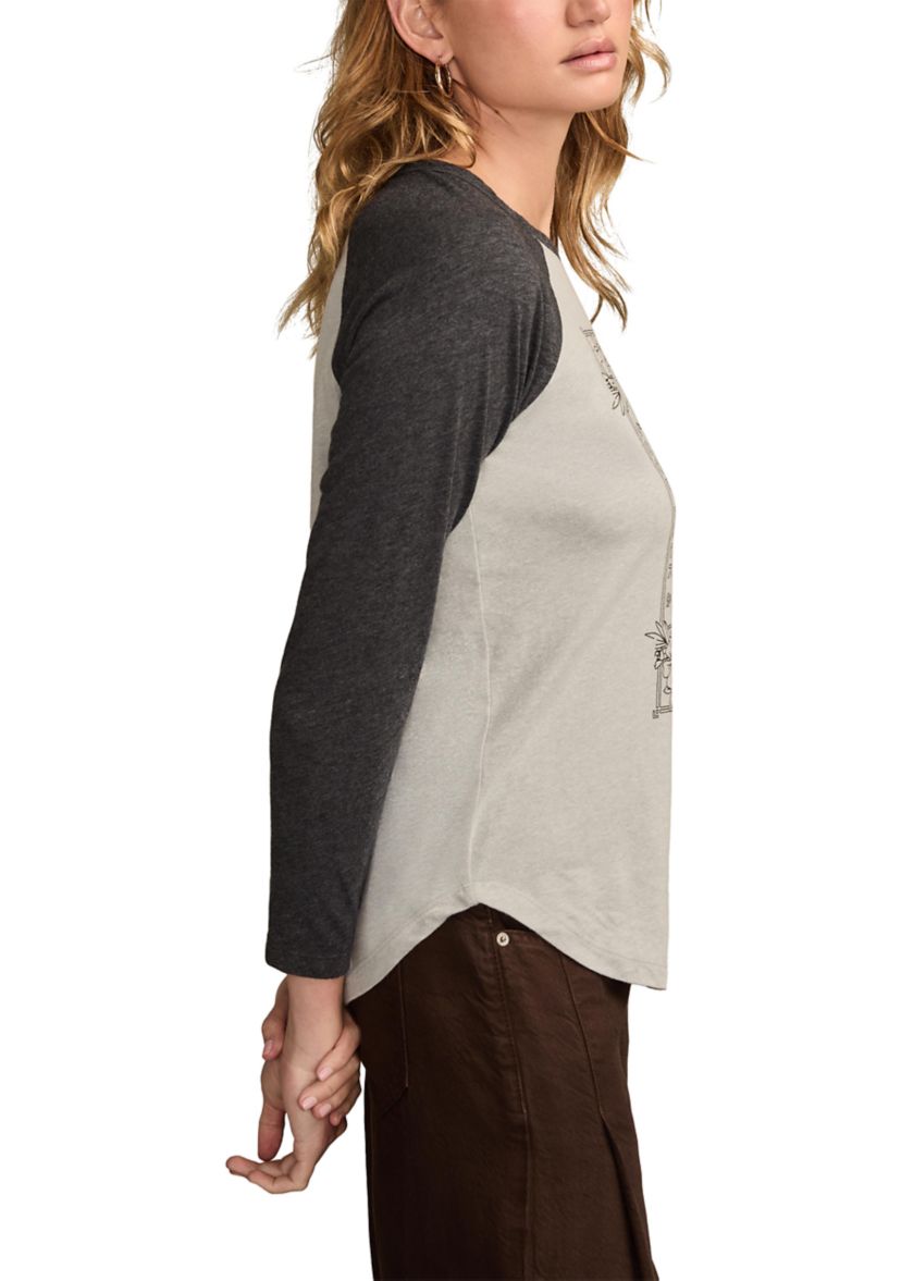 Womens 3/4 Raglan Sleeve Graphic Baseball T-Shirt