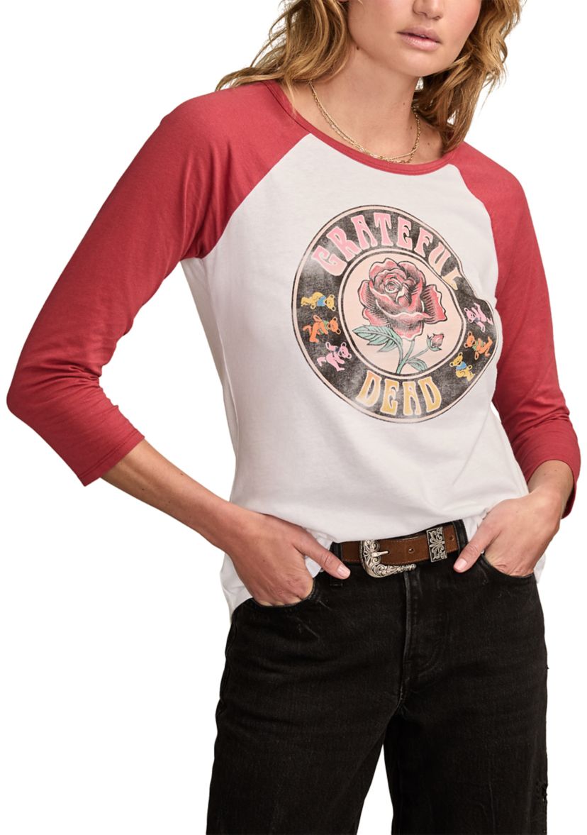Womens 3/4 Raglan Sleeve Graphic Baseball T-Shirt
