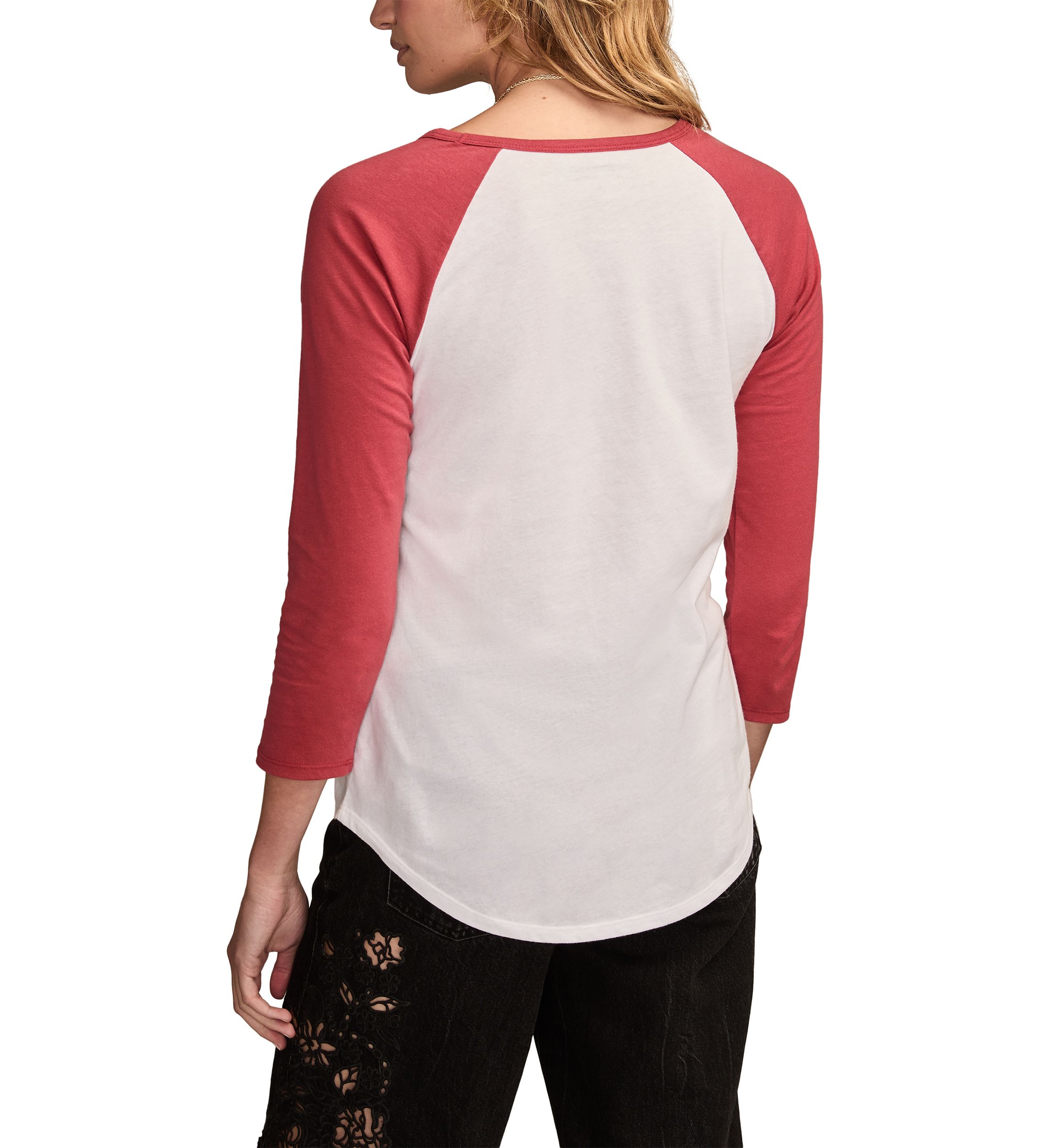 Womens 3/4 Raglan Sleeve Graphic Baseball T-Shirt