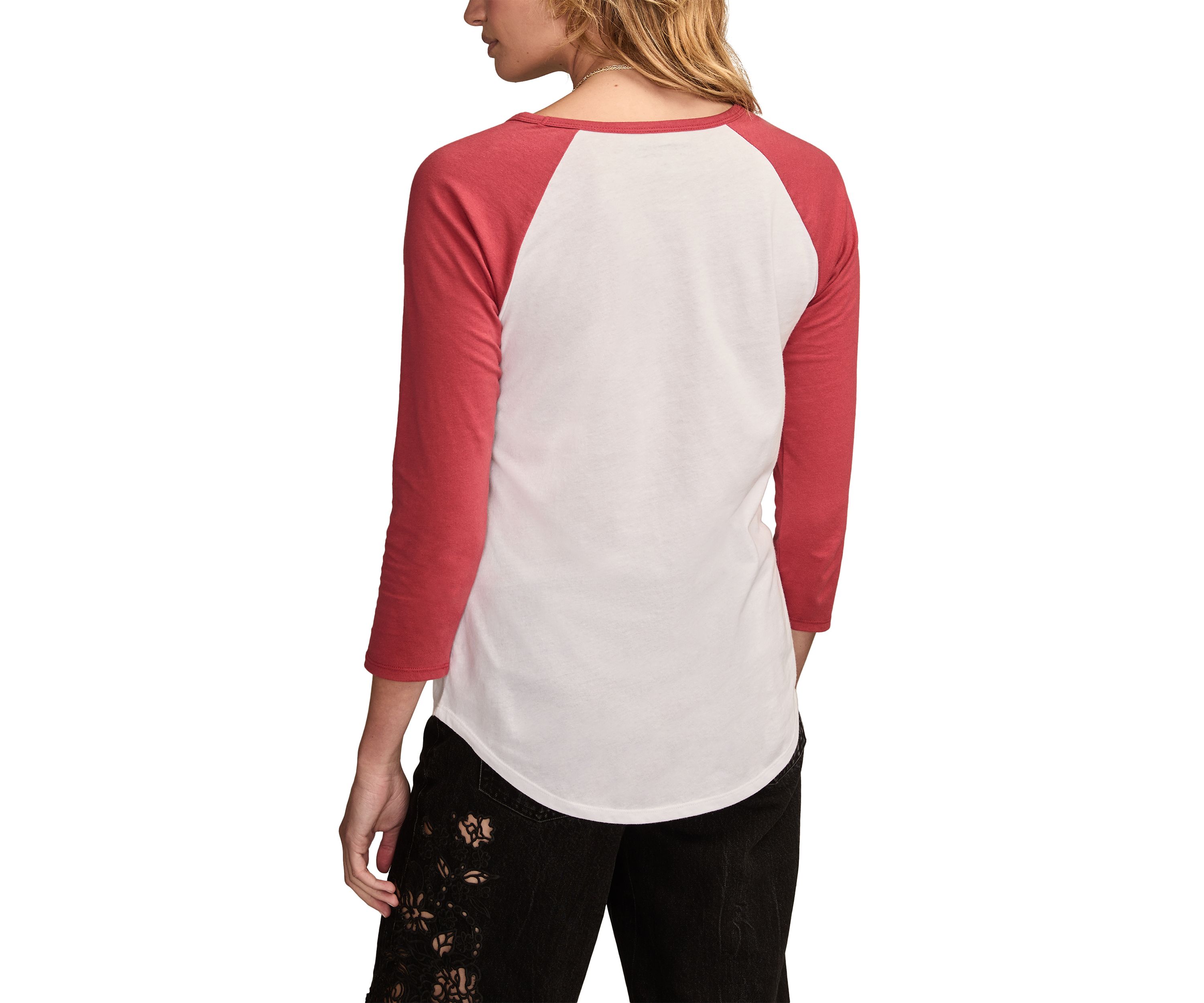 Womens 3/4 Raglan Sleeve Graphic Baseball T-Shirt
