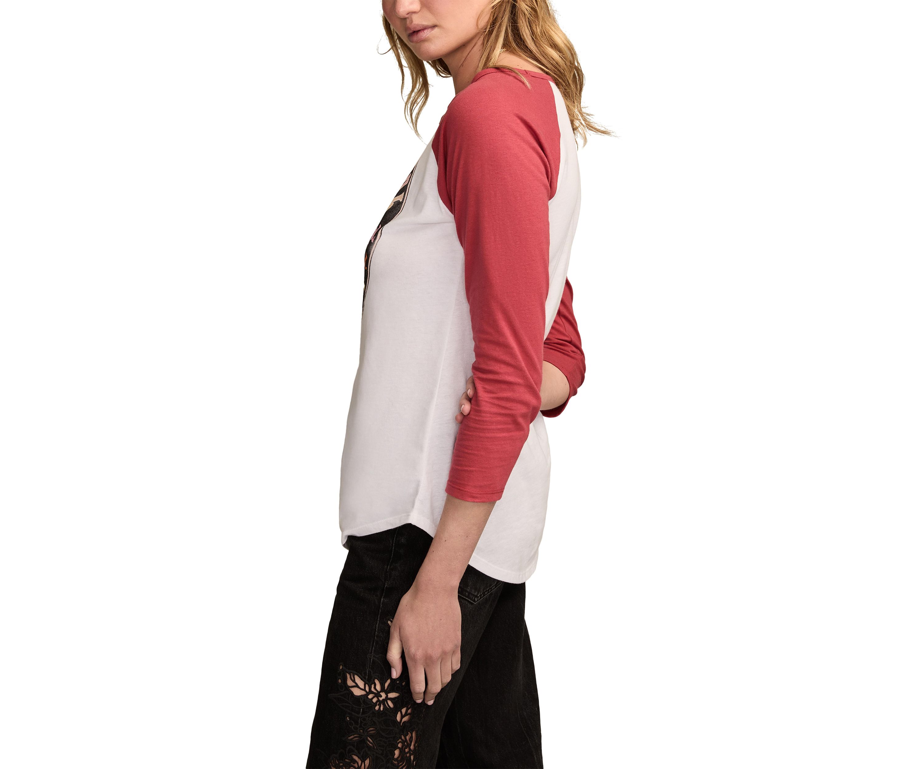 Womens 3/4 Raglan Sleeve Graphic Baseball T-Shirt