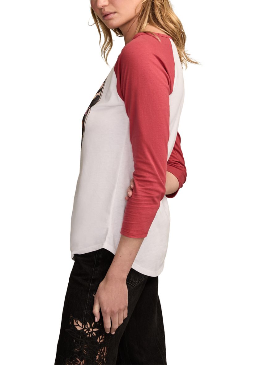 Womens 3/4 Raglan Sleeve Graphic Baseball T-Shirt