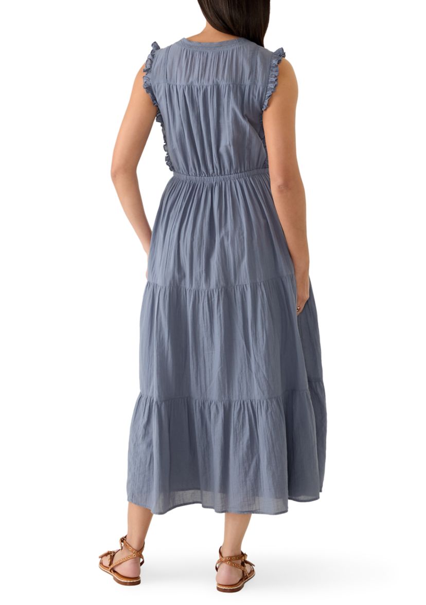 Lucky Brand Women's Lace Trim Tiered Midi Dress | Belk