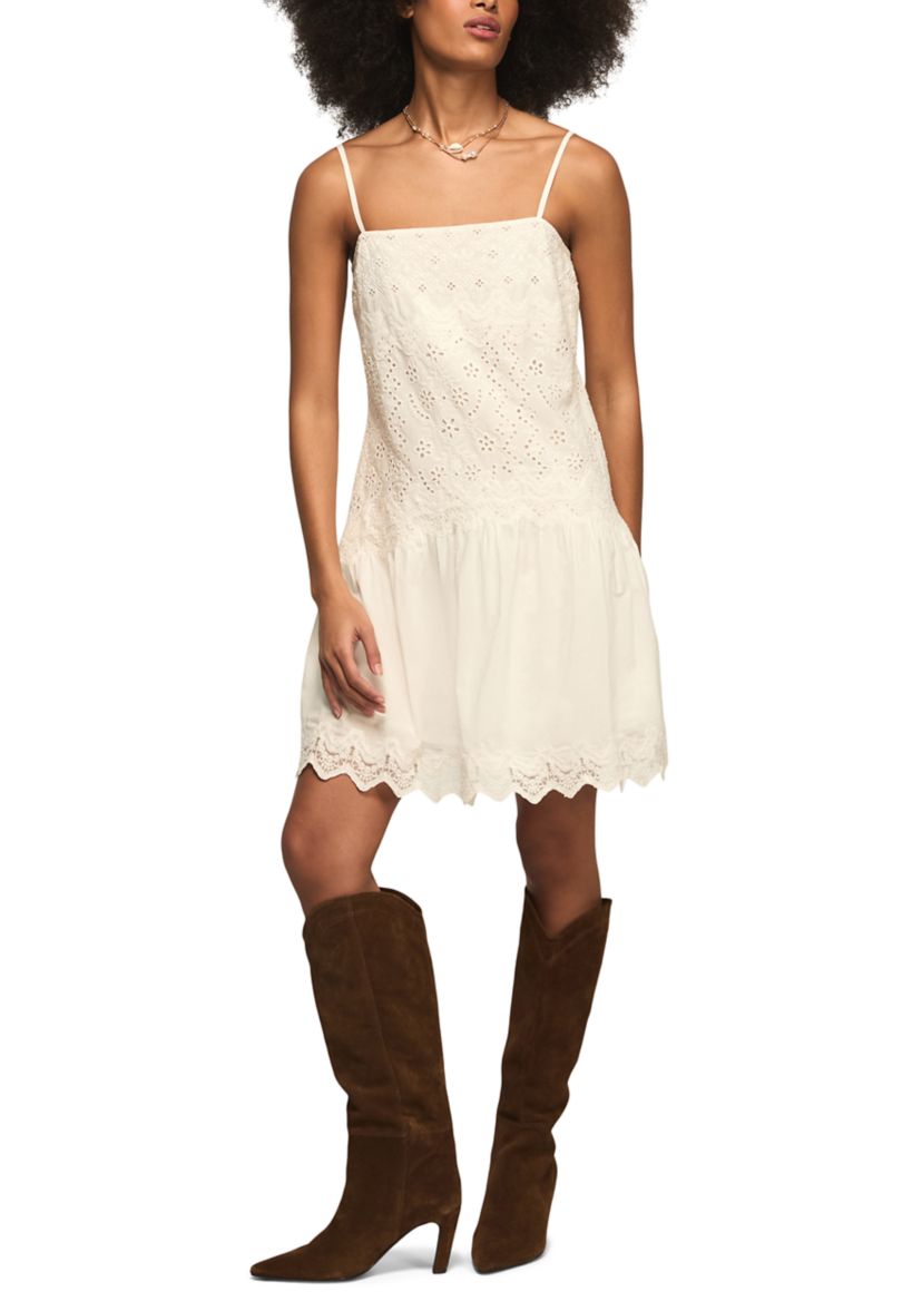 Lucky Brand Women's Festival Square Neck Mini Dress - Cream - Size M