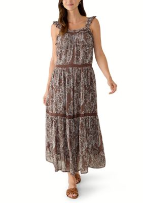 Lucky Brand Women's Tiered Henley Placket Maxi Dress