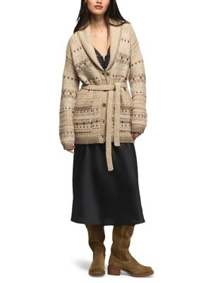 Lucky Brand Women's Shawl Collar Fair Isle Cardigan