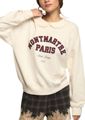 Lucky Brand Women's Peter Pan Collar Graphic Sweatshirt