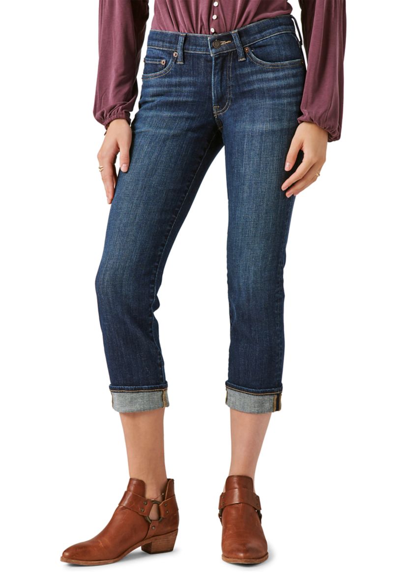 Mid Rise Sweet Crop Cuffed Jeans 
