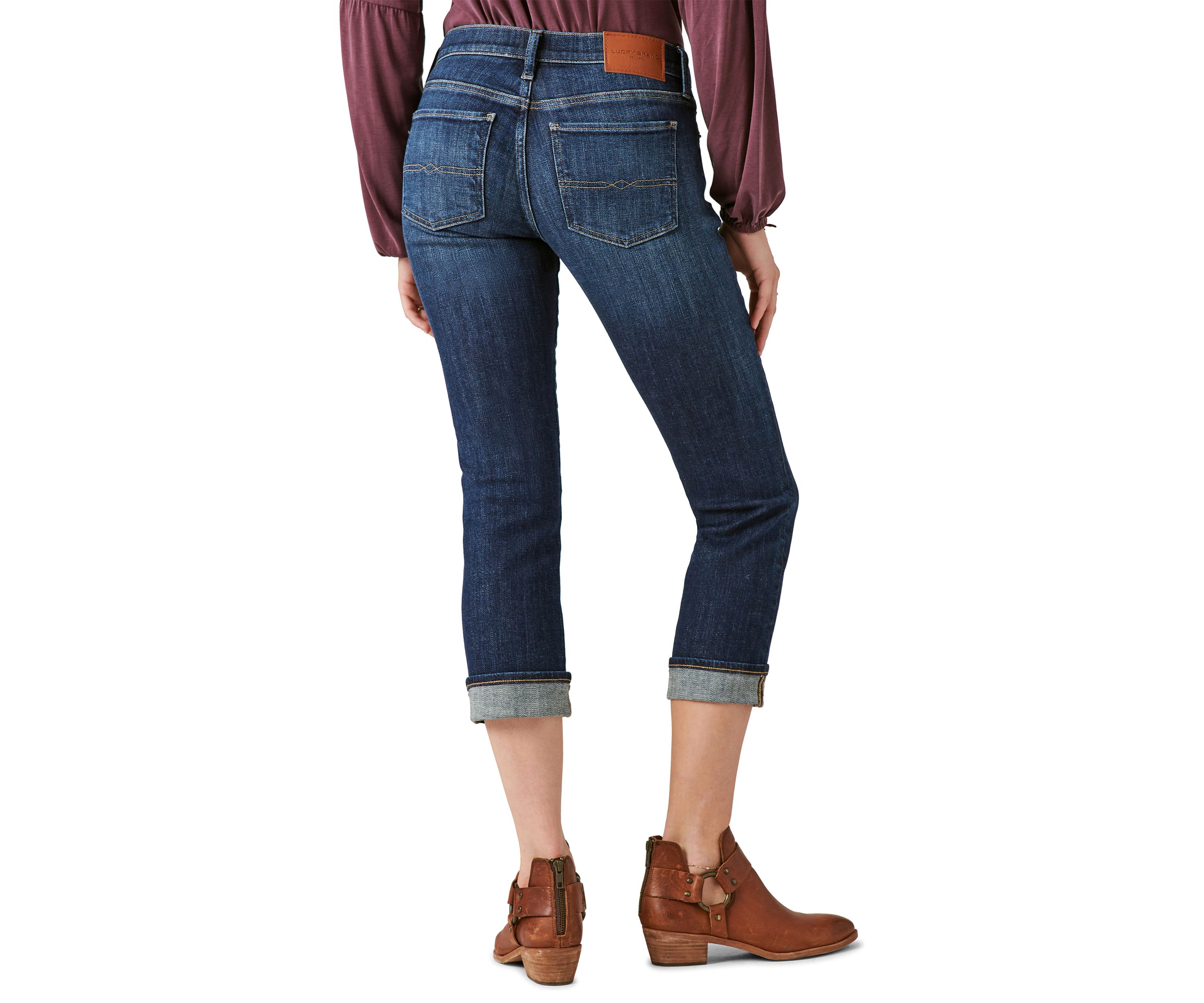 Mid Rise Sweet Crop Cuffed Jeans 