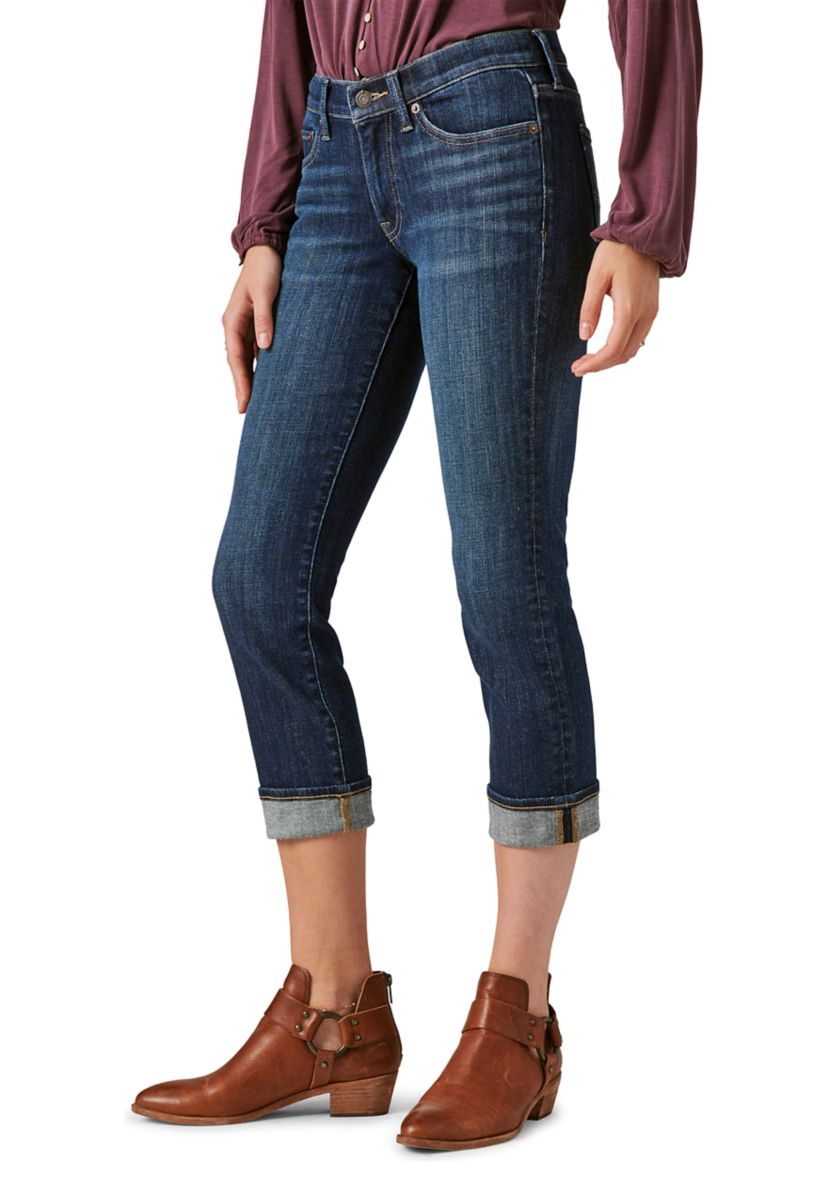 Mid Rise Sweet Crop Cuffed Jeans 