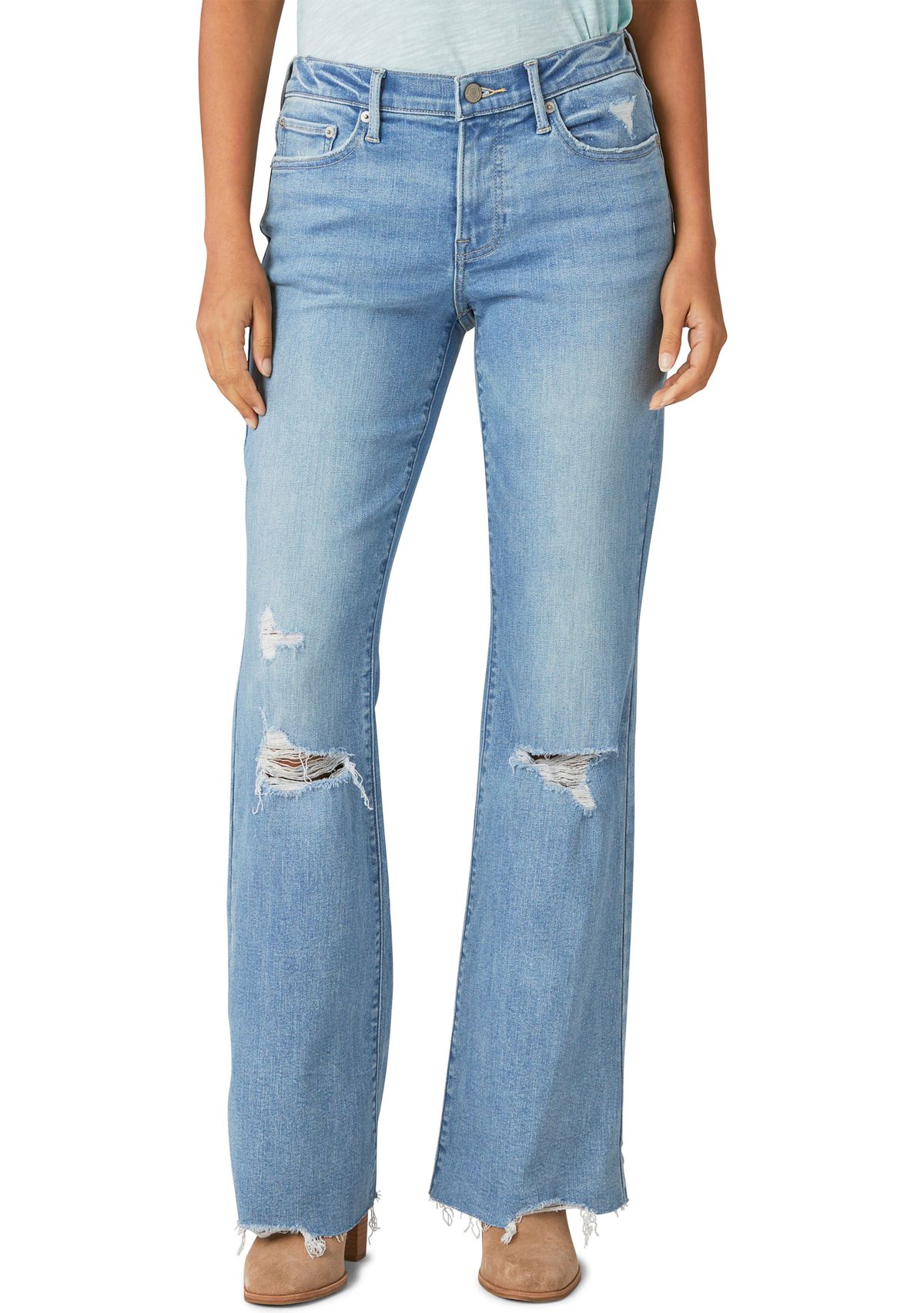 Mid Rise Sweet Flare Destroyed Jeans