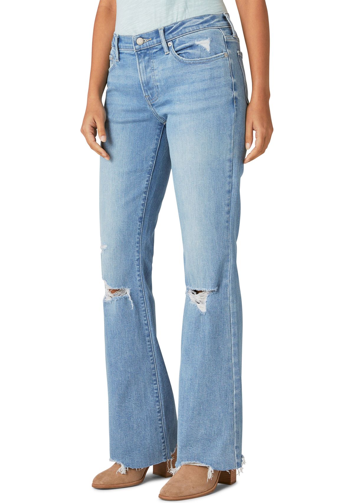 Mid Rise Sweet Flare Destroyed Jeans
