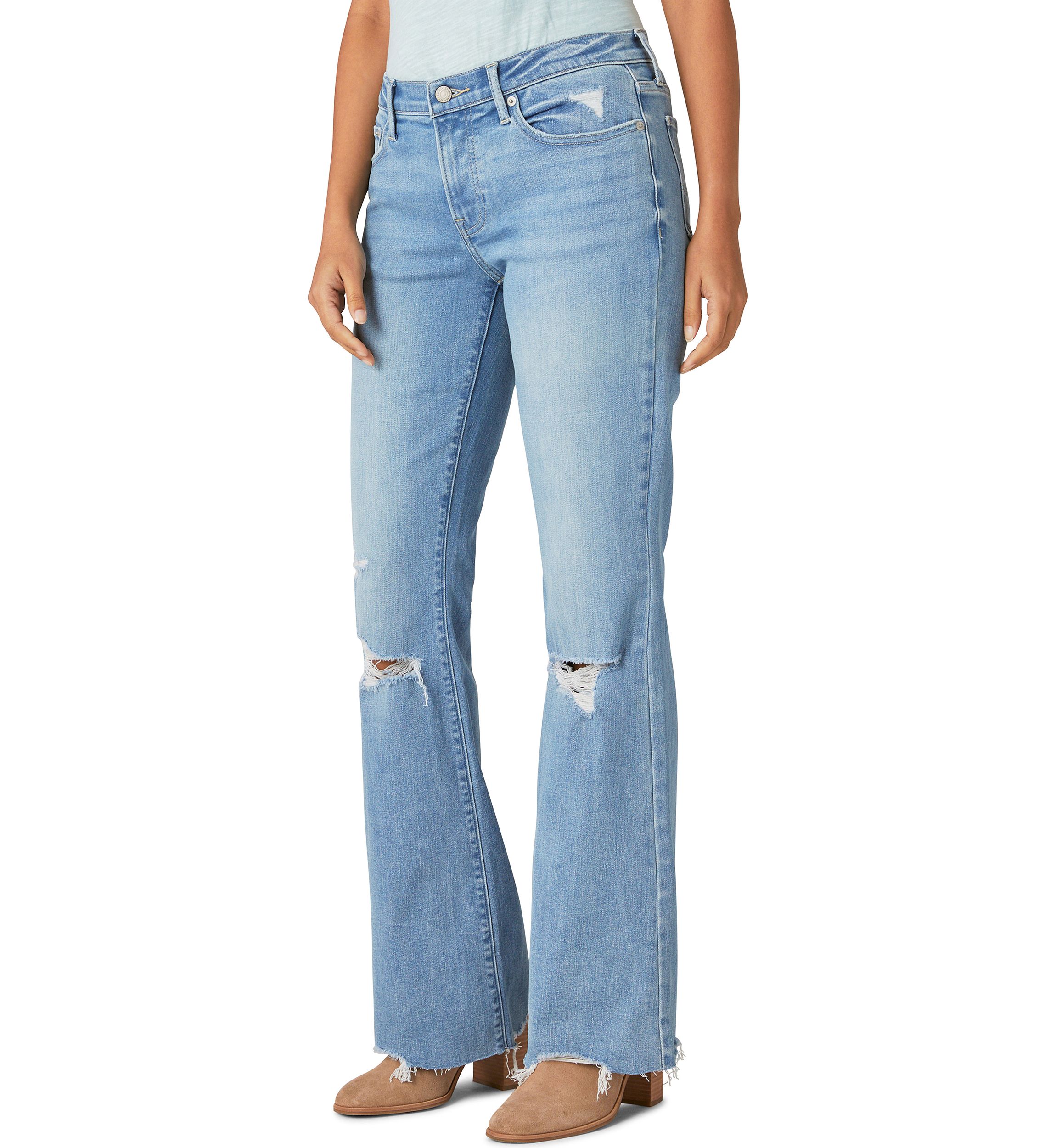 Mid Rise Sweet Flare Destroyed Jeans