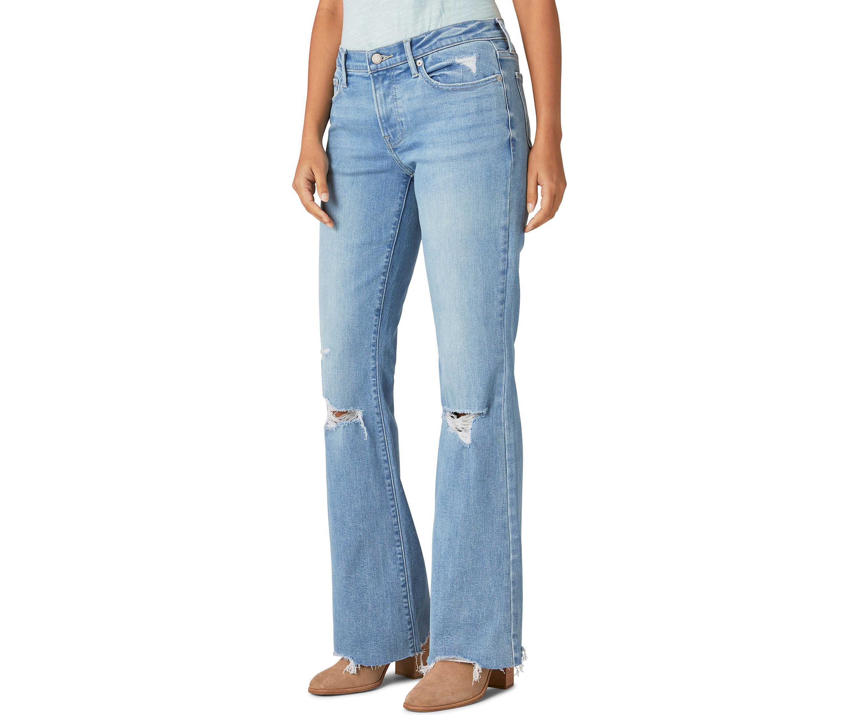 Mid Rise Sweet Flare Destroyed Jeans