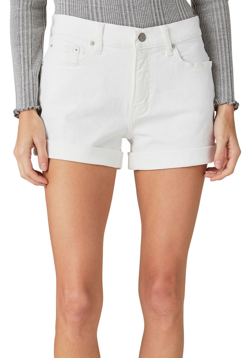 Womens Bright White Cuffed Shorts 