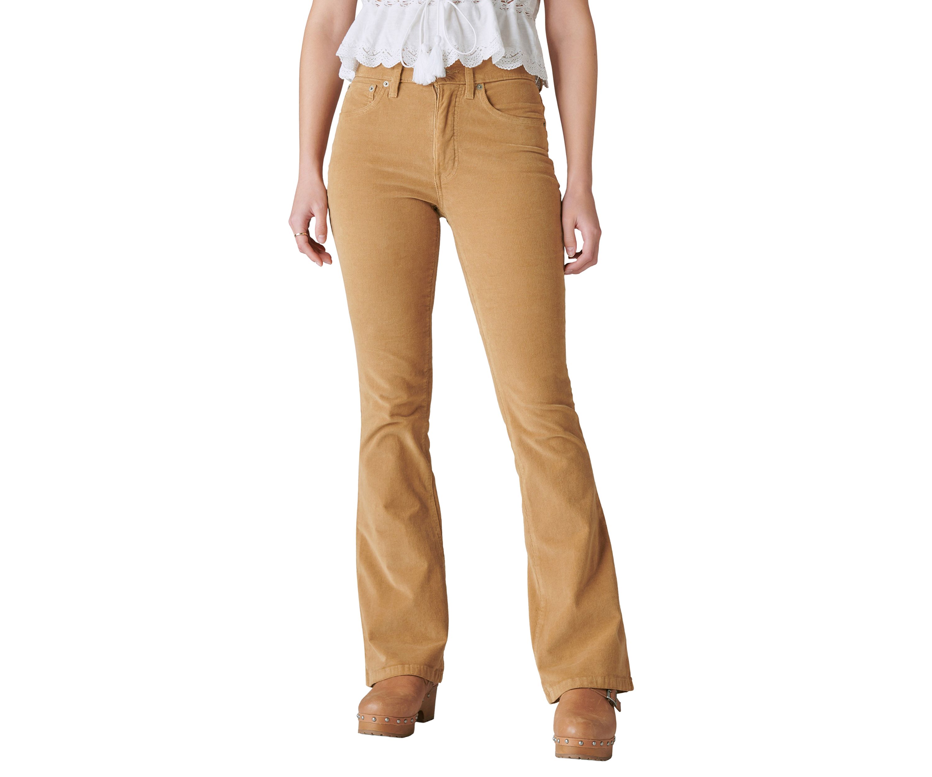 Womens High Rise Corduroy Pants