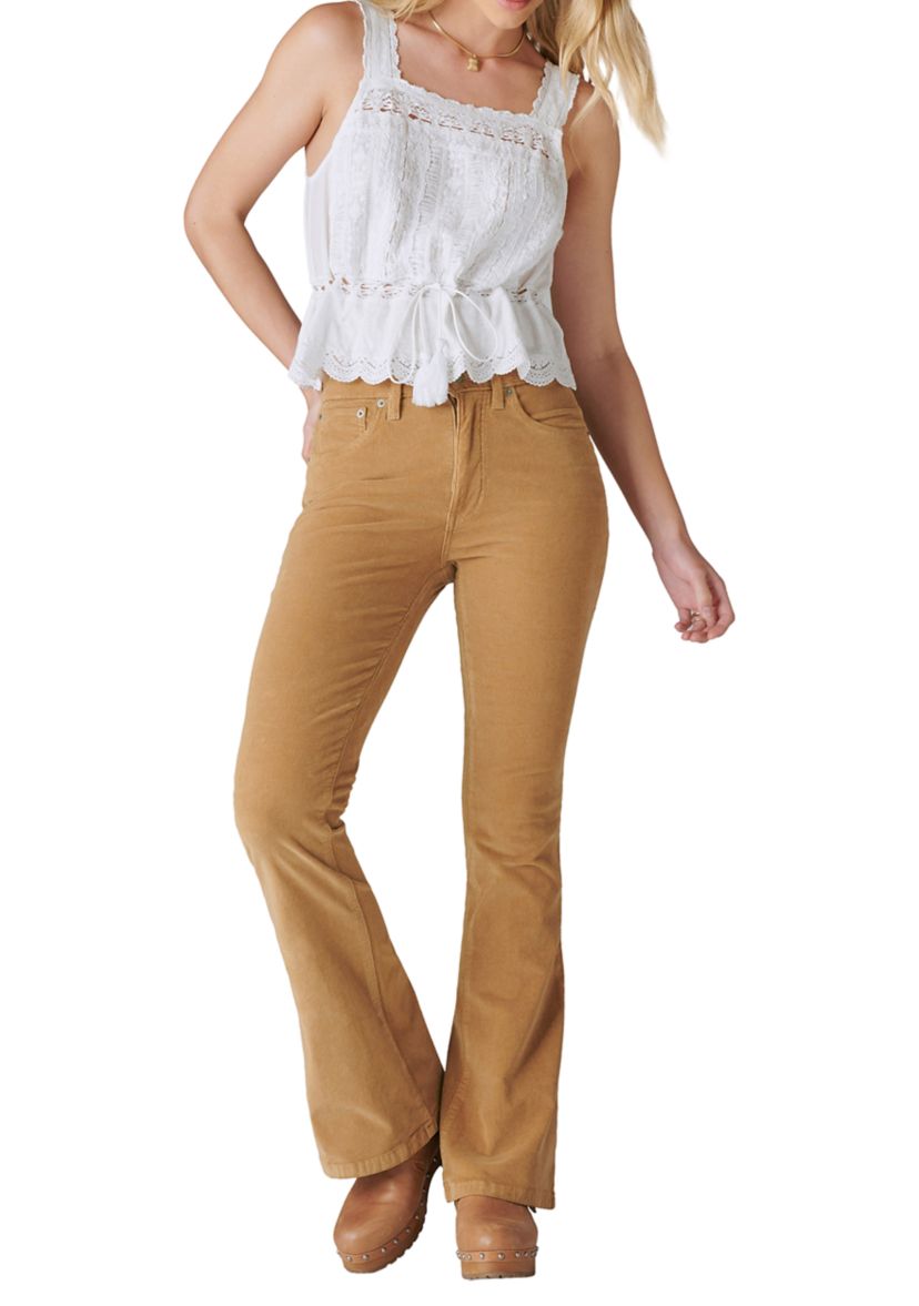Womens High Rise Corduroy Pants