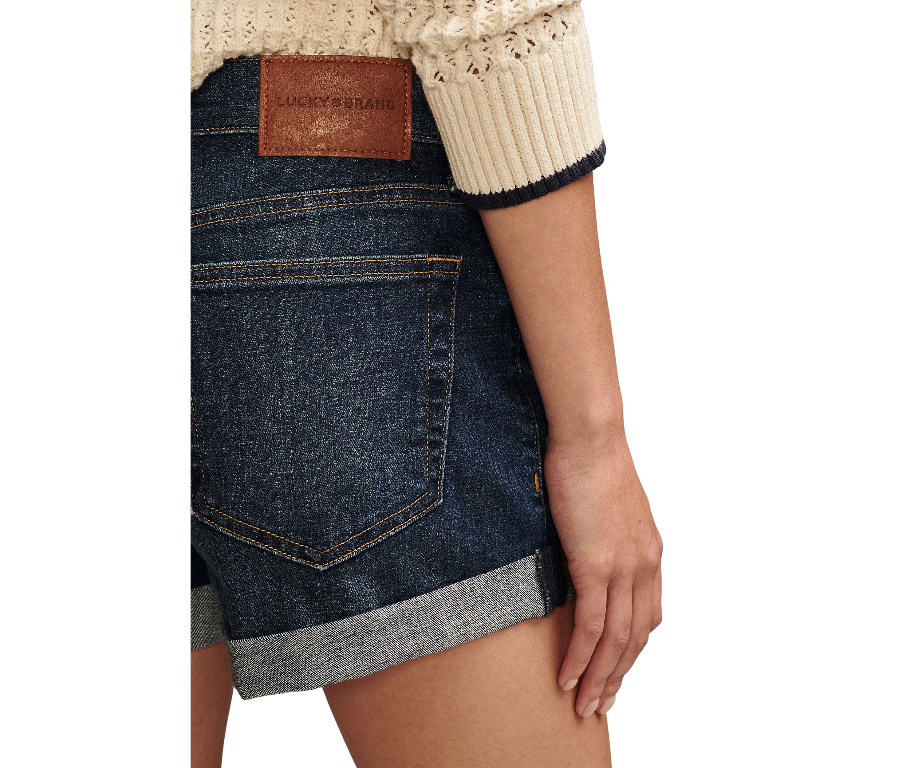 Ava Mid Rise Rolled Shorts