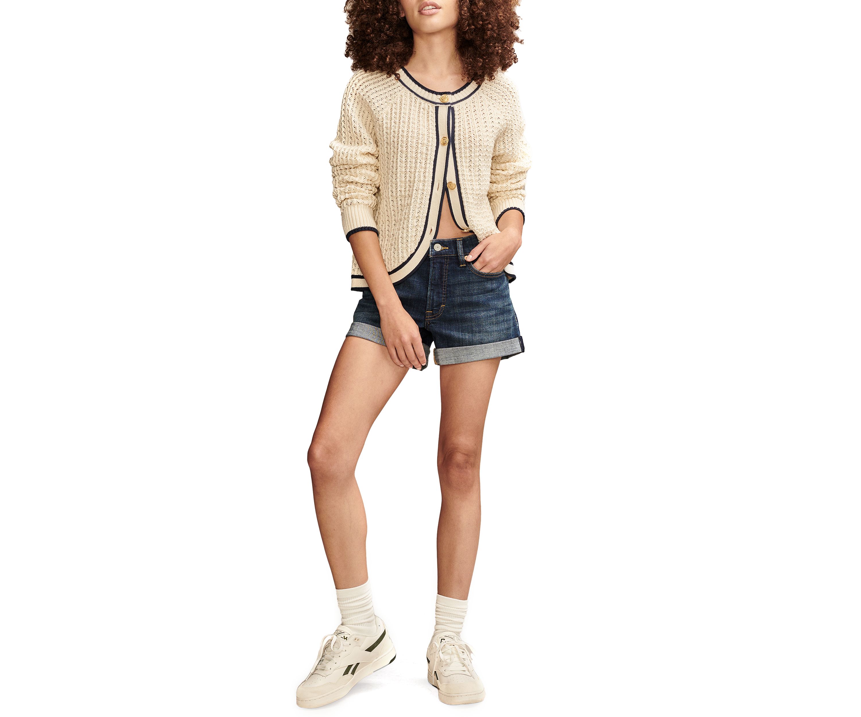 Ava Mid Rise Rolled Shorts