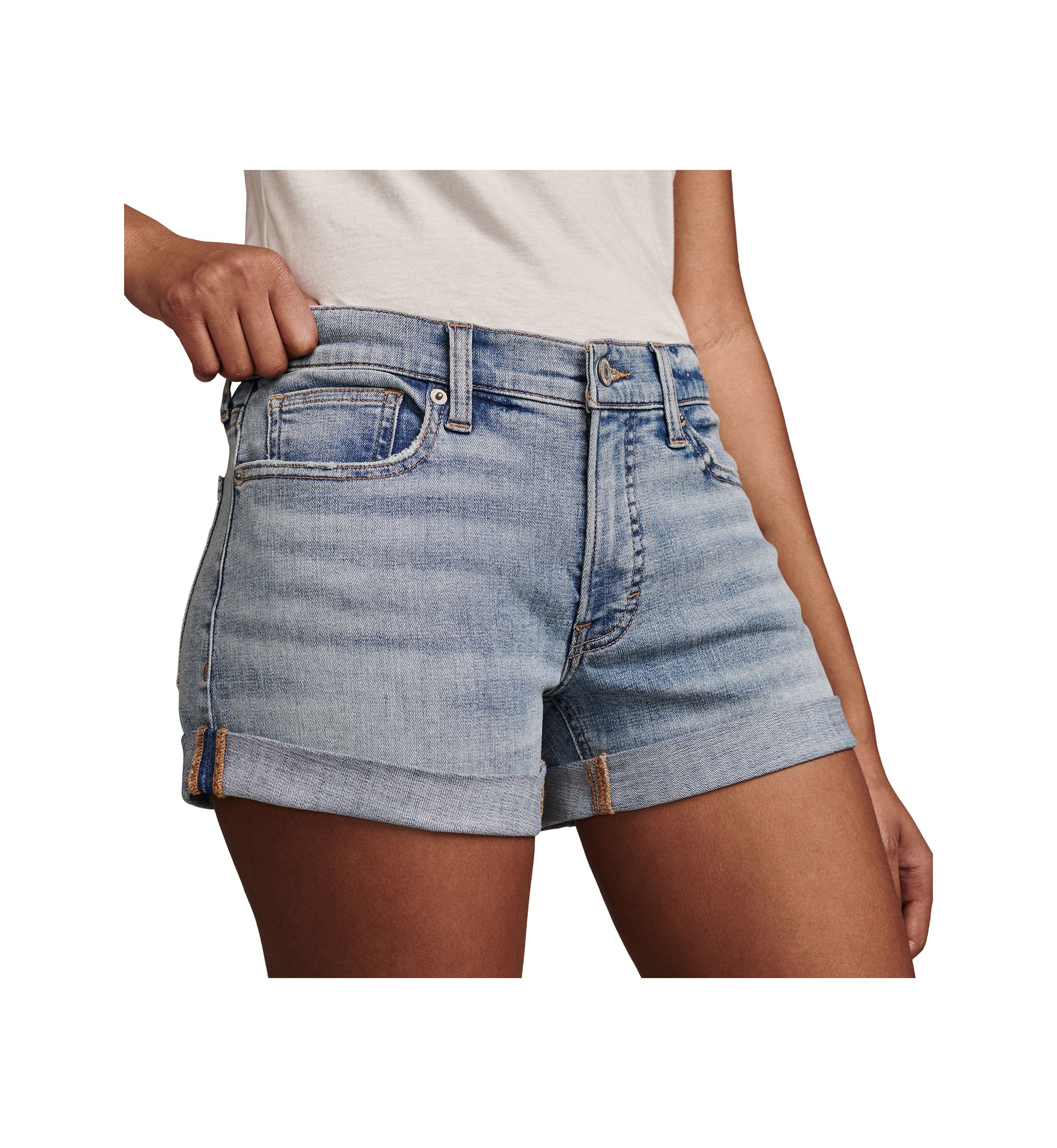 Ava Mid Rise Roll Shorts