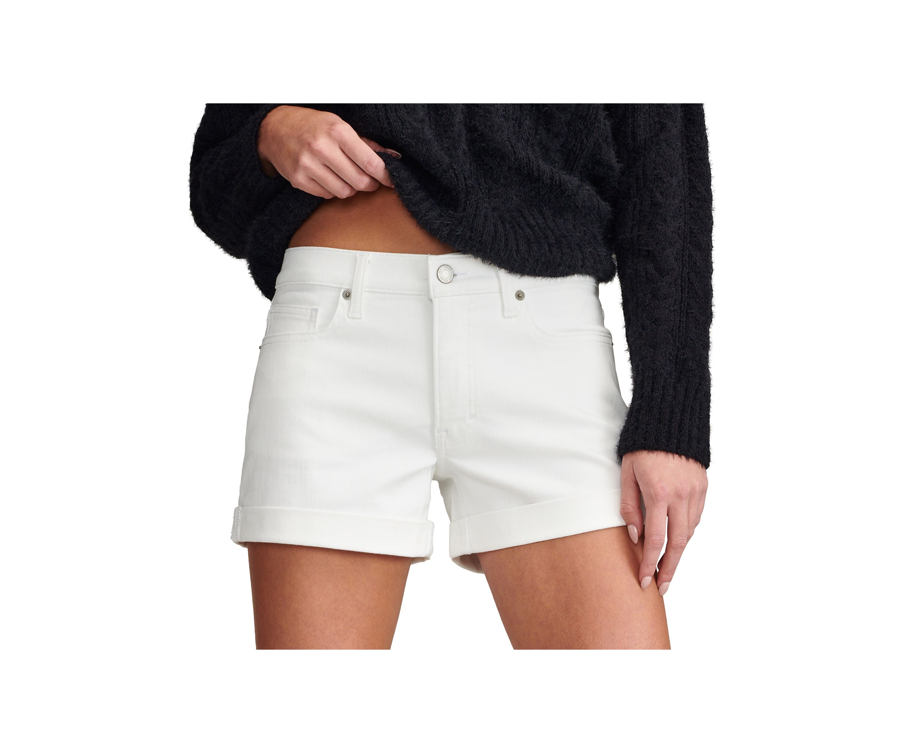 Womens Ava Mid Rise Cutoff Shorts 