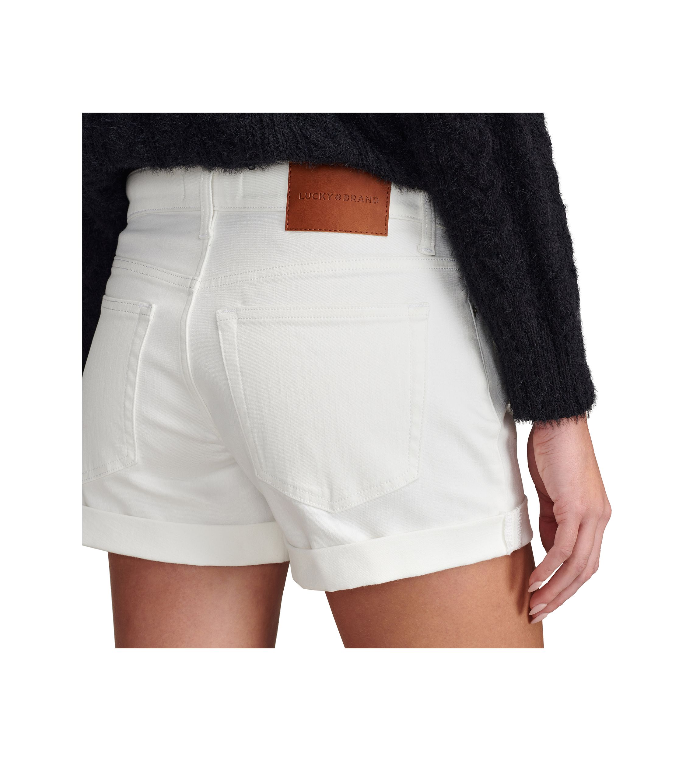 Womens Ava Mid Rise Cutoff Shorts 