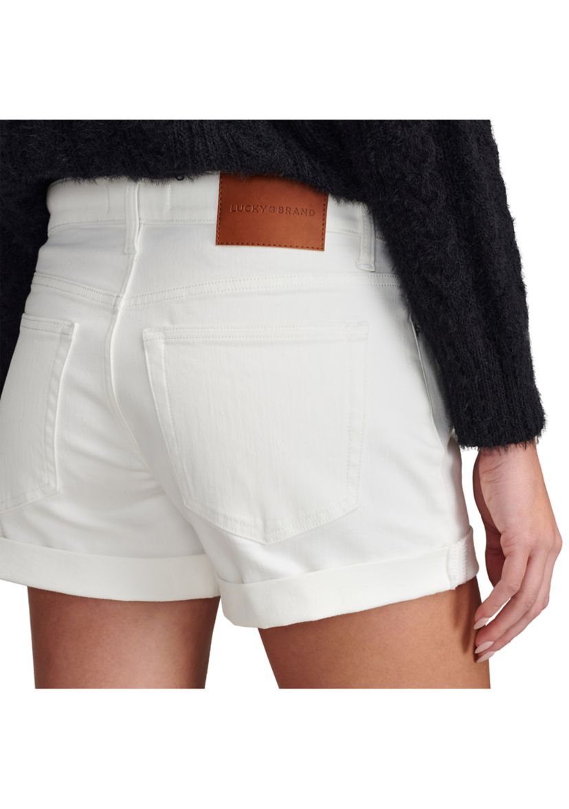 Womens Ava Mid Rise Cutoff Shorts 