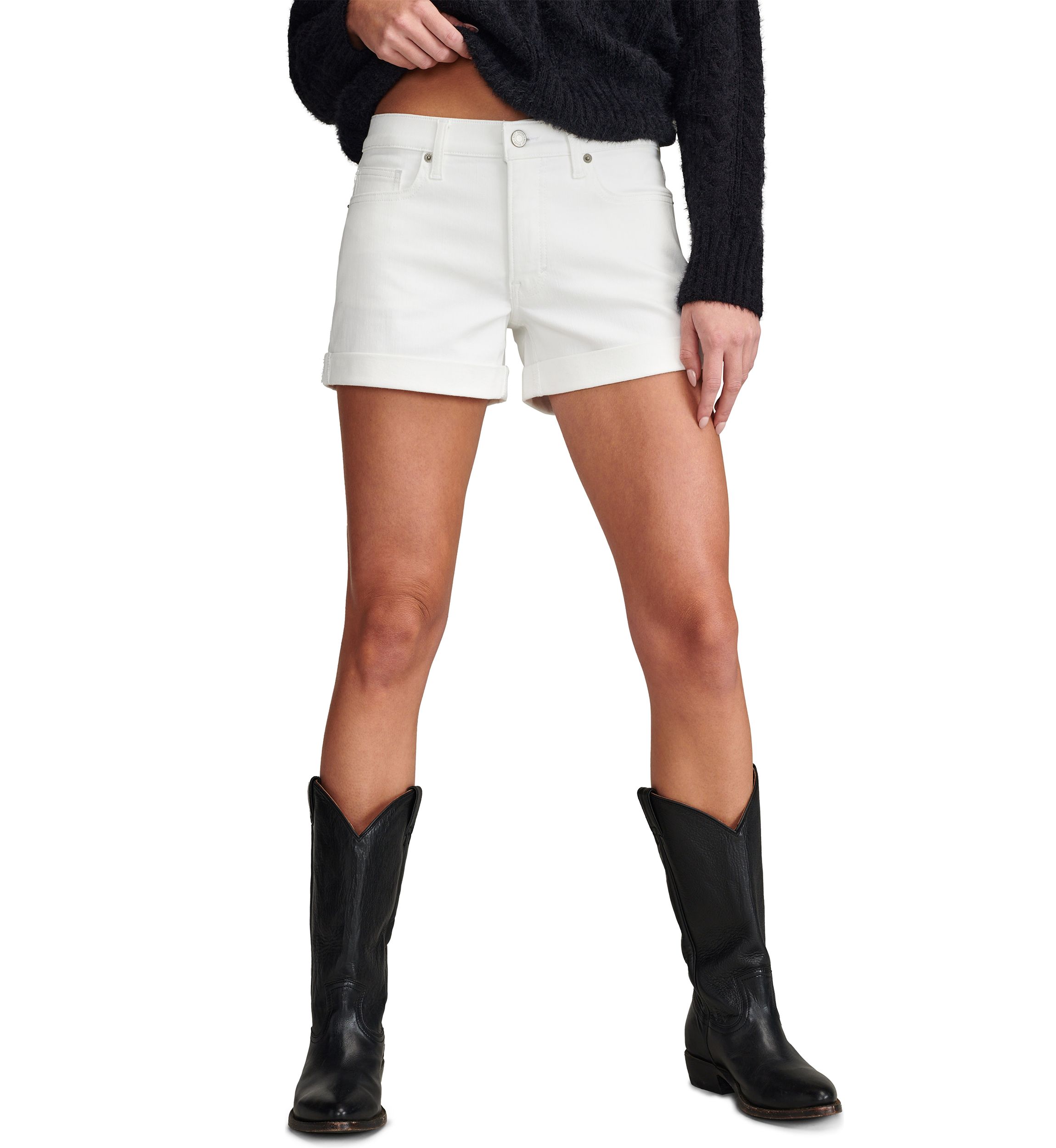 Womens Ava Mid Rise Cutoff Shorts 