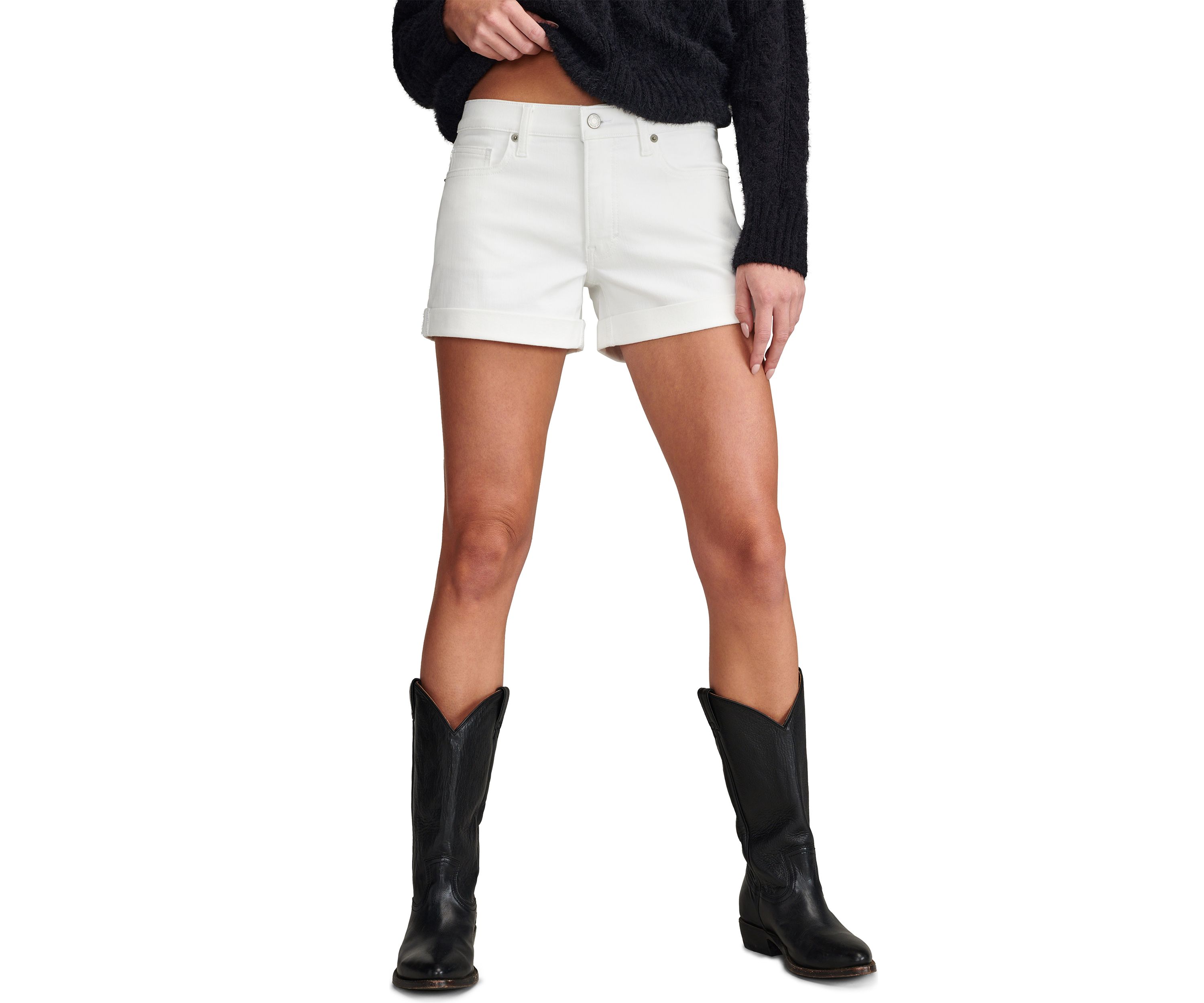 Womens Ava Mid Rise Cutoff Shorts 