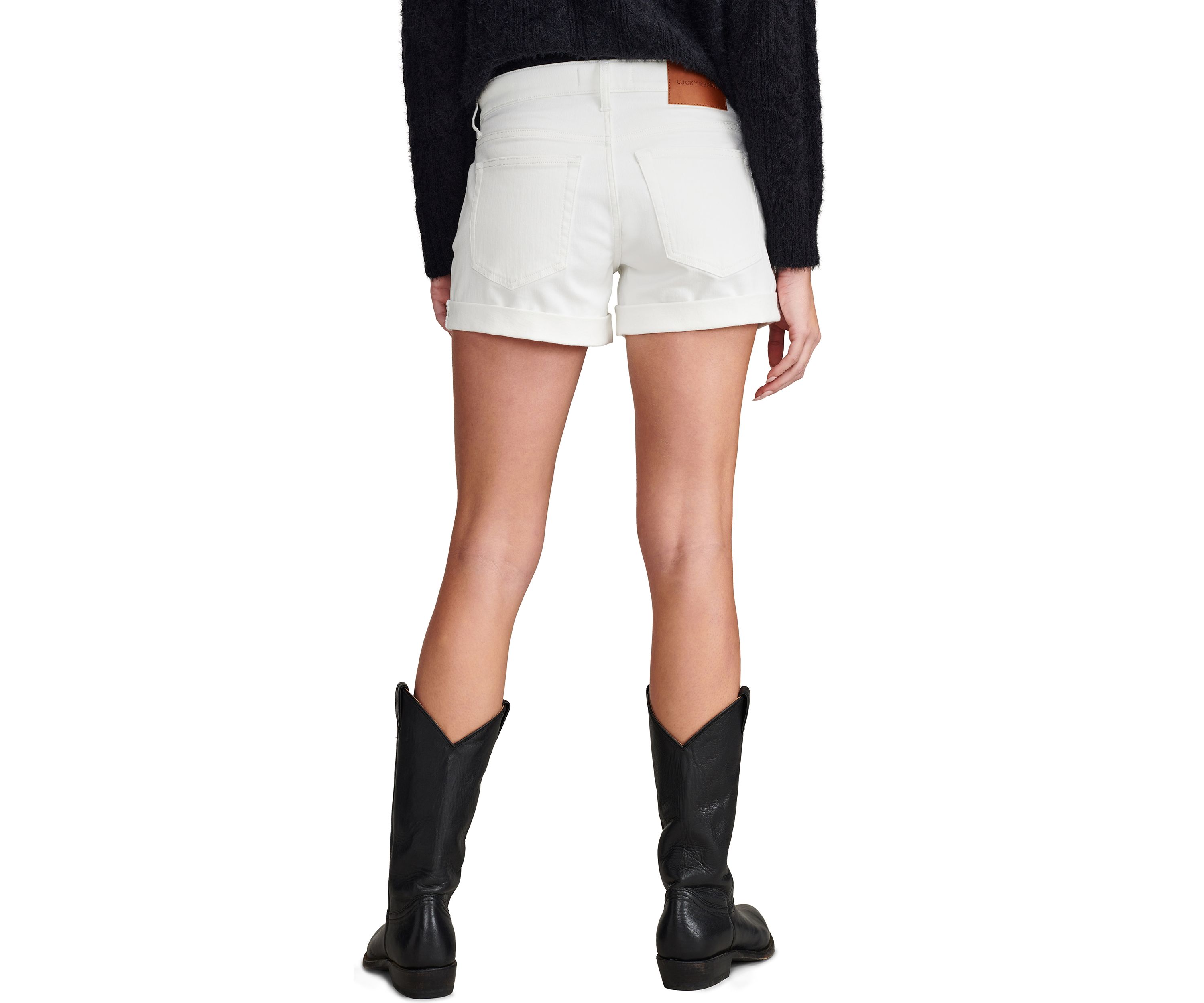 Womens Ava Mid Rise Cutoff Shorts 