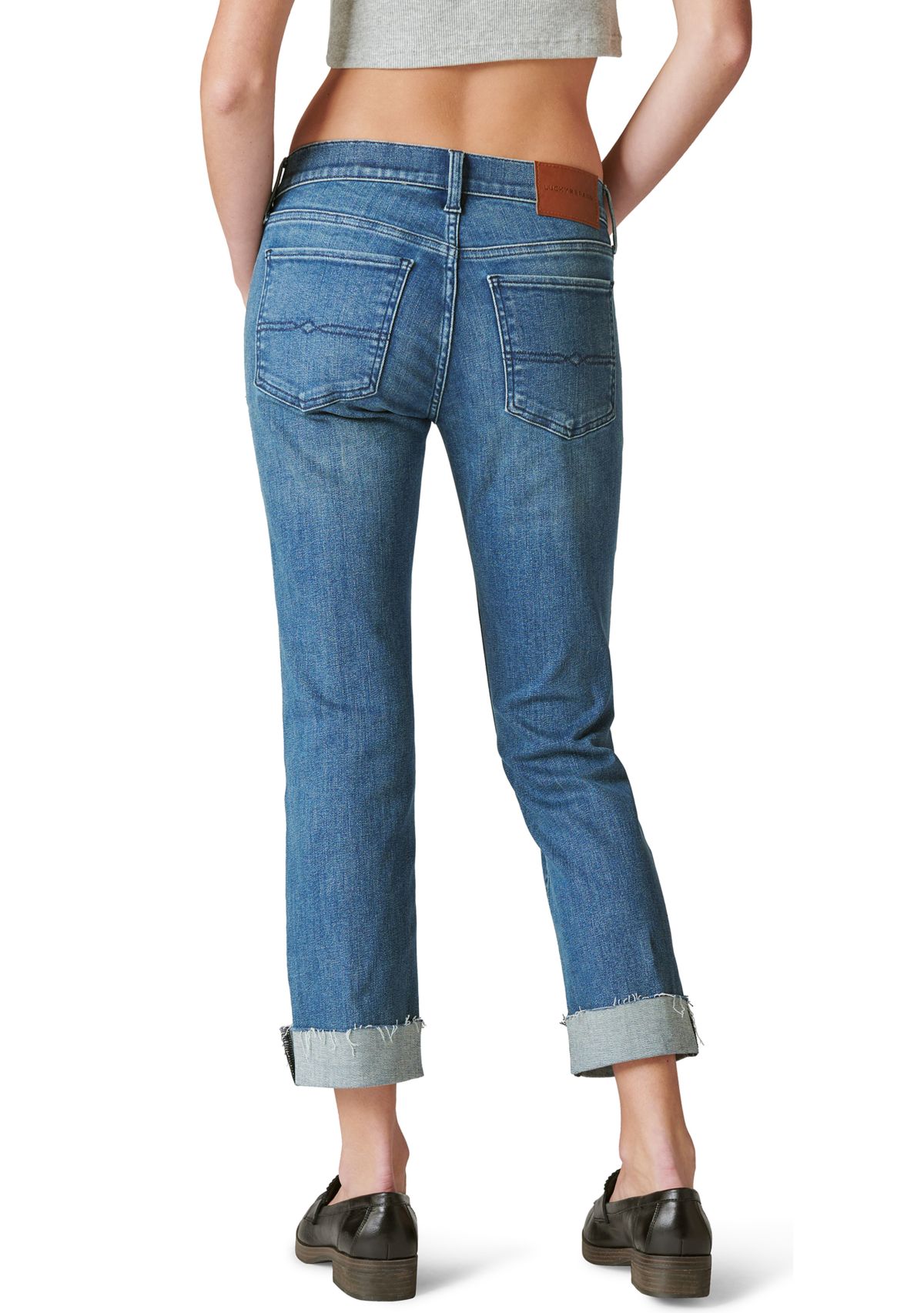 Womens Cuffed Sweet Denim Cropped Pants