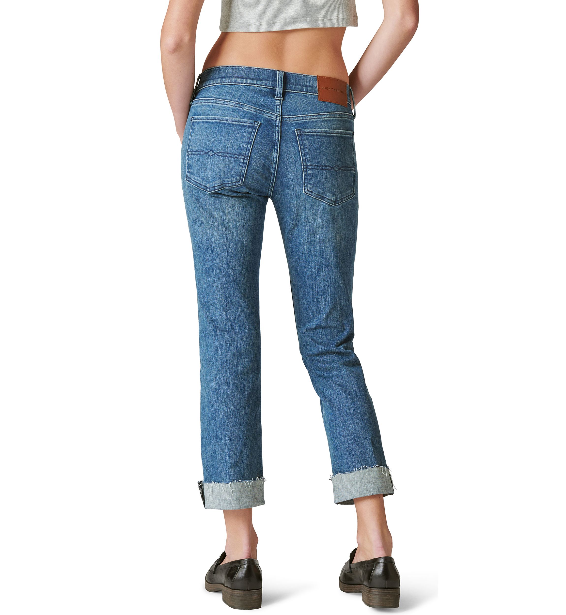 Womens Cuffed Sweet Denim Cropped Pants