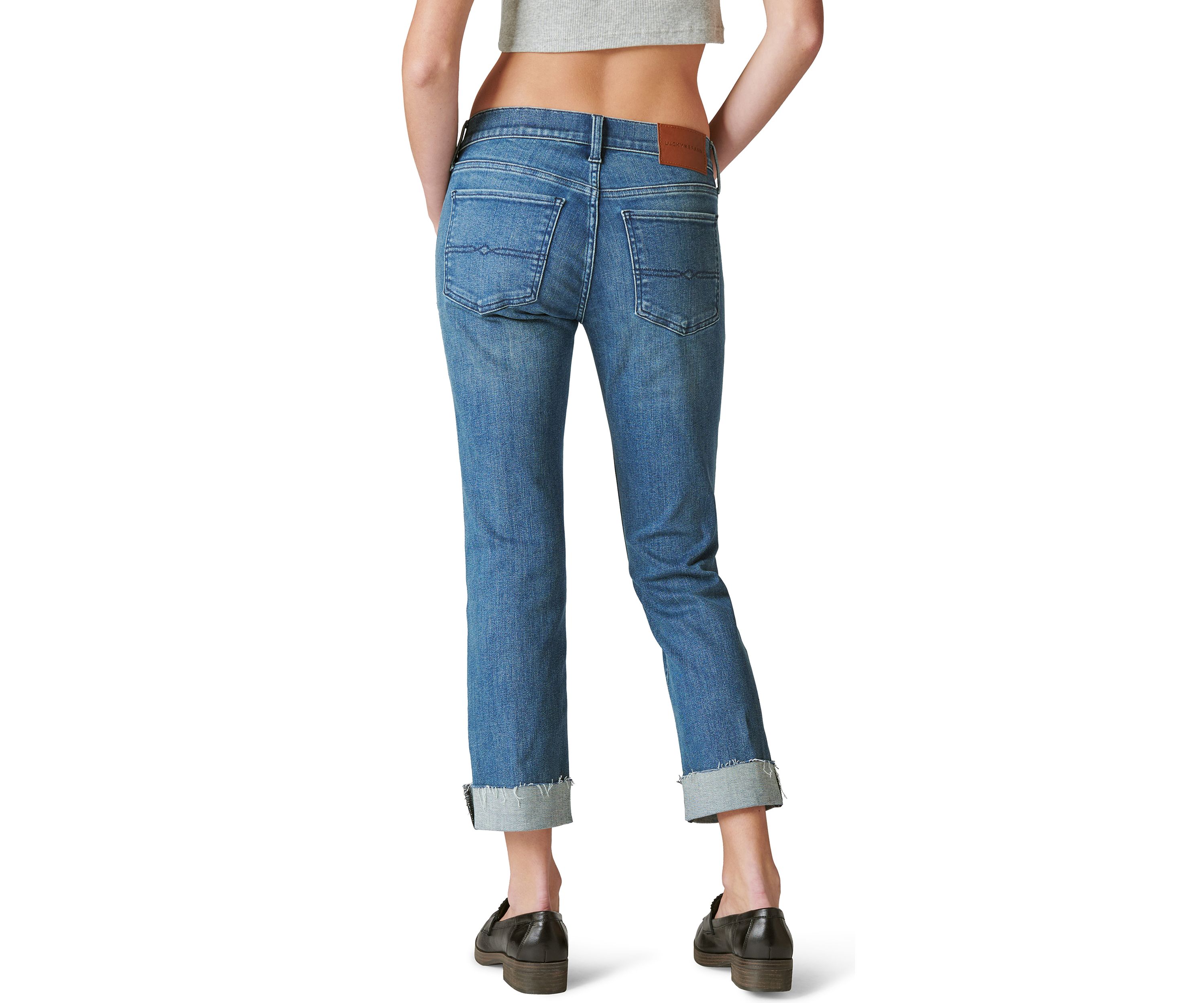Womens Cuffed Sweet Denim Cropped Pants