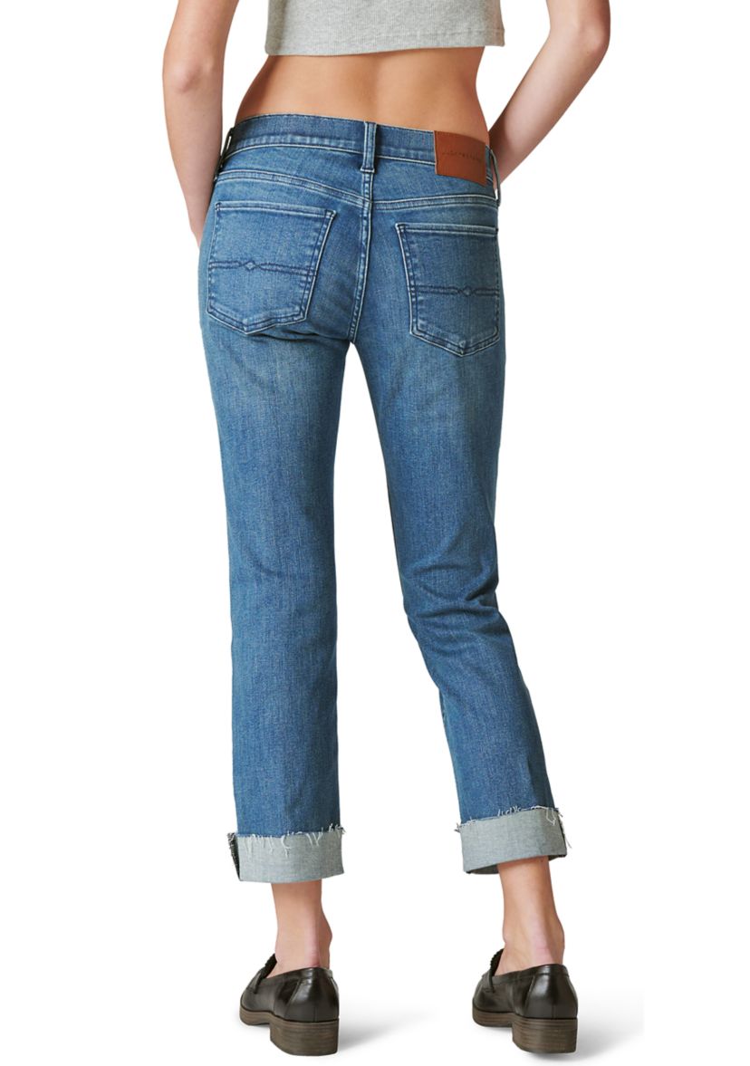 Womens Cuffed Sweet Denim Cropped Pants