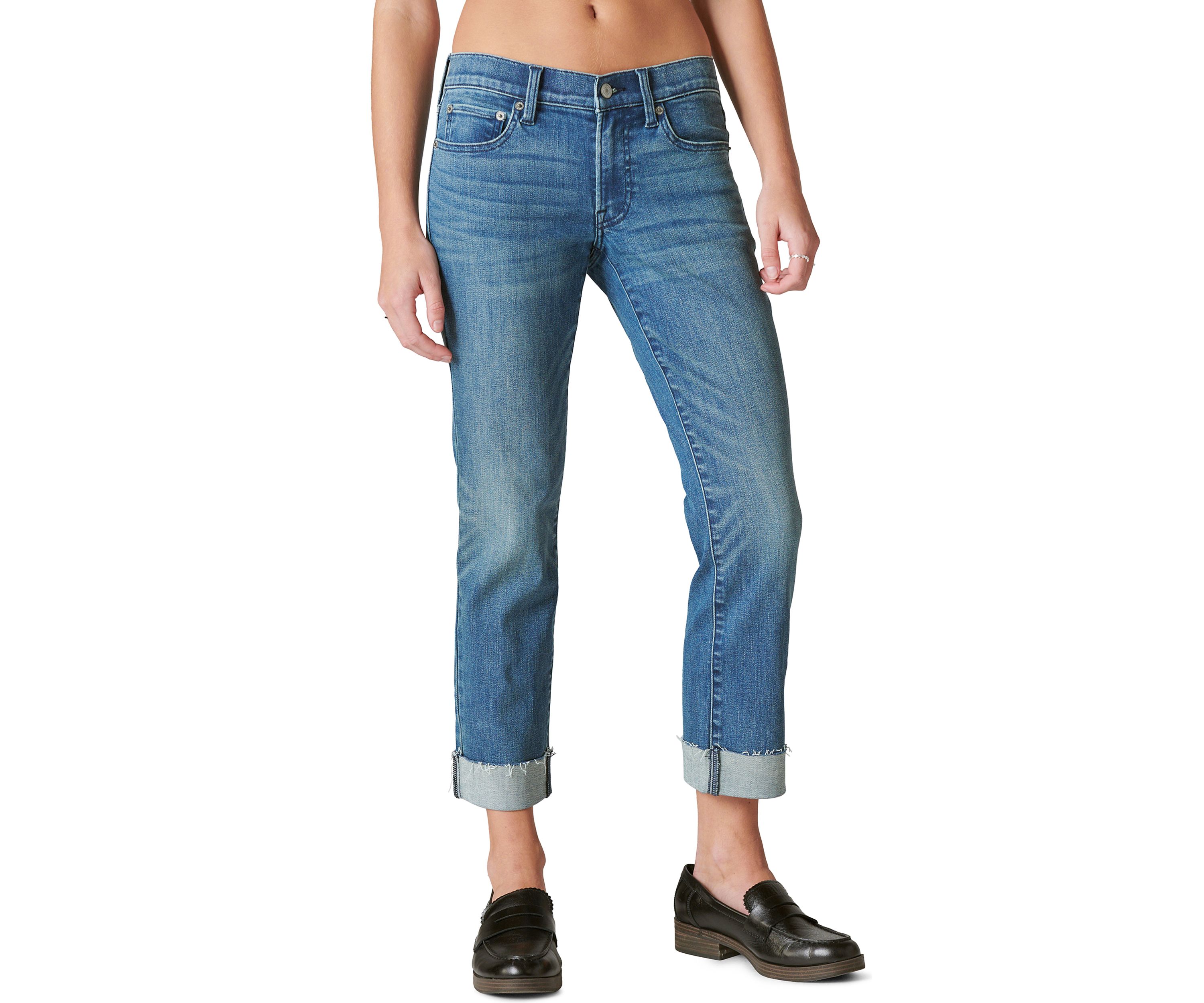 Womens Cuffed Sweet Denim Cropped Pants